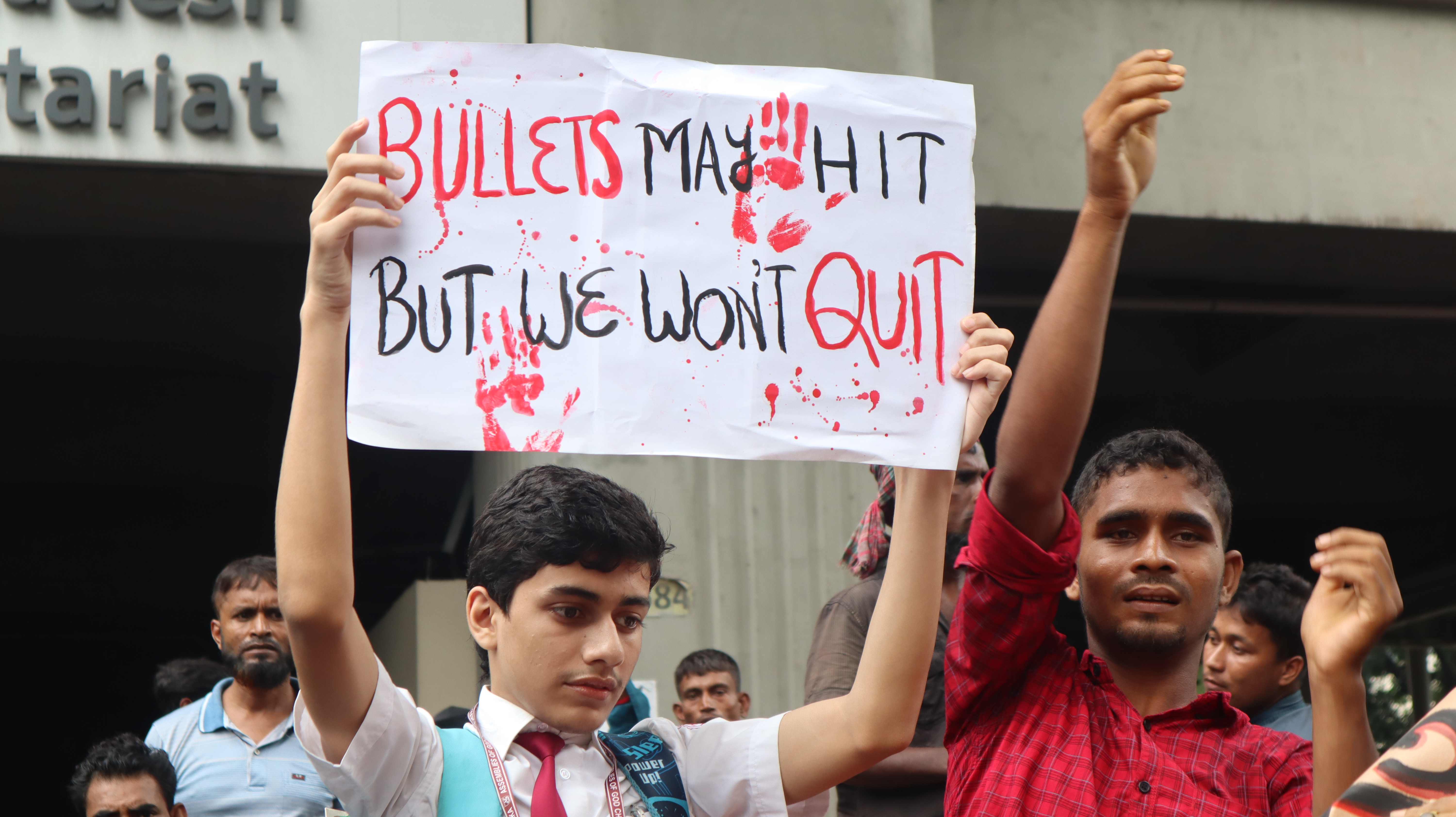 Protesters on Dhaka streets on August 2, 2024 [Masum Billah/Al Jazeera]