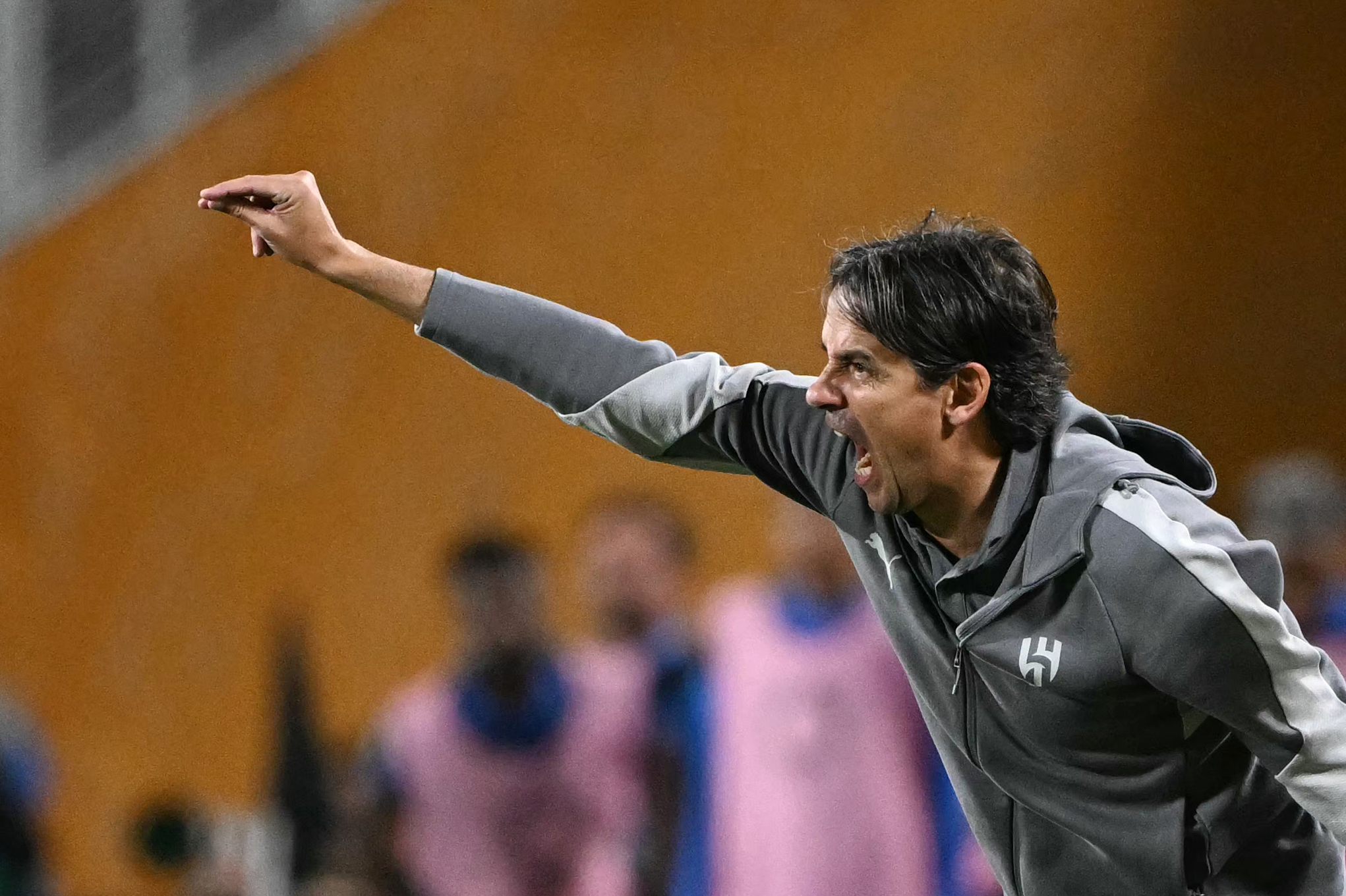 Simone Inzaghi reacts.