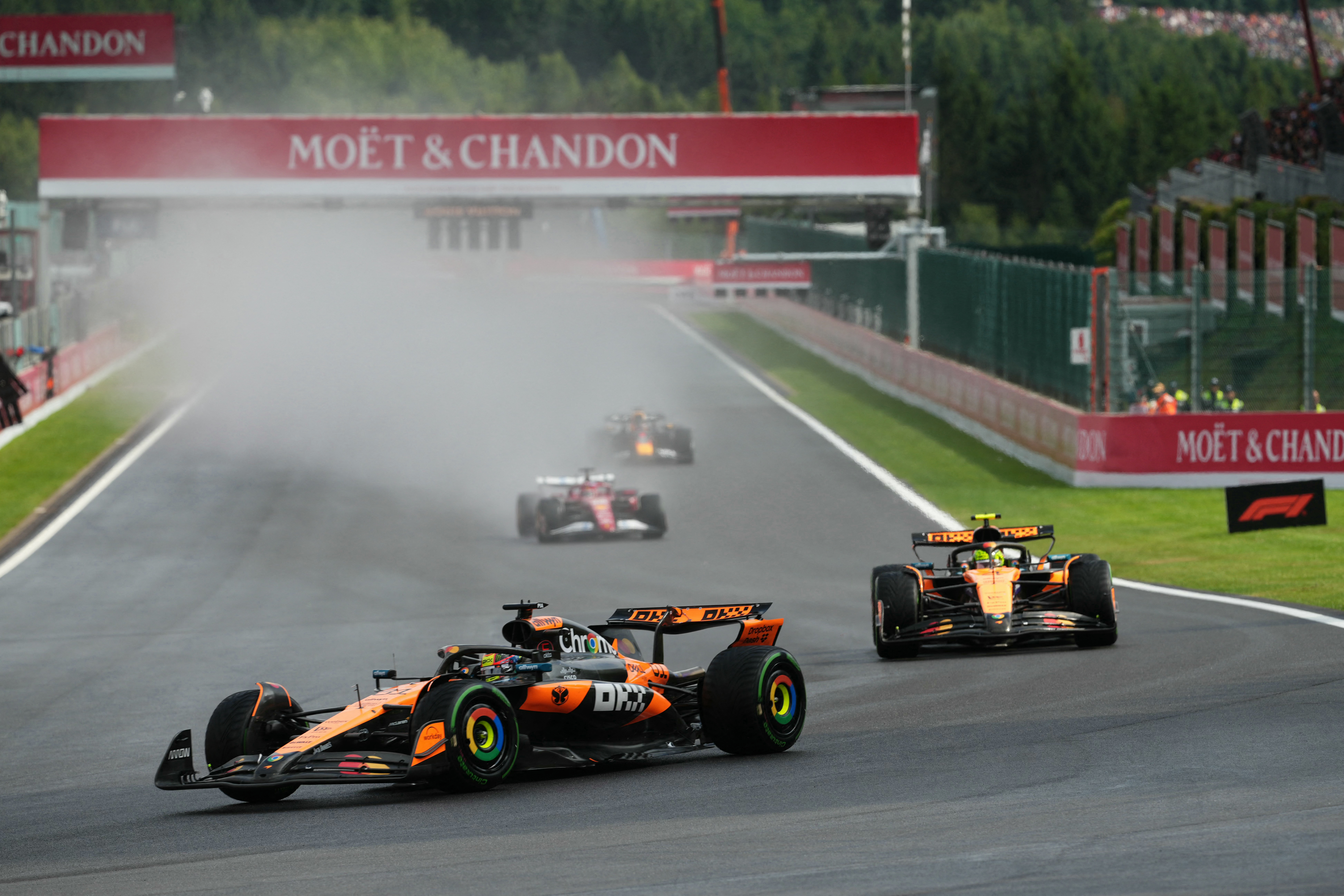 Oscar Piastri and Lando Norris in action.