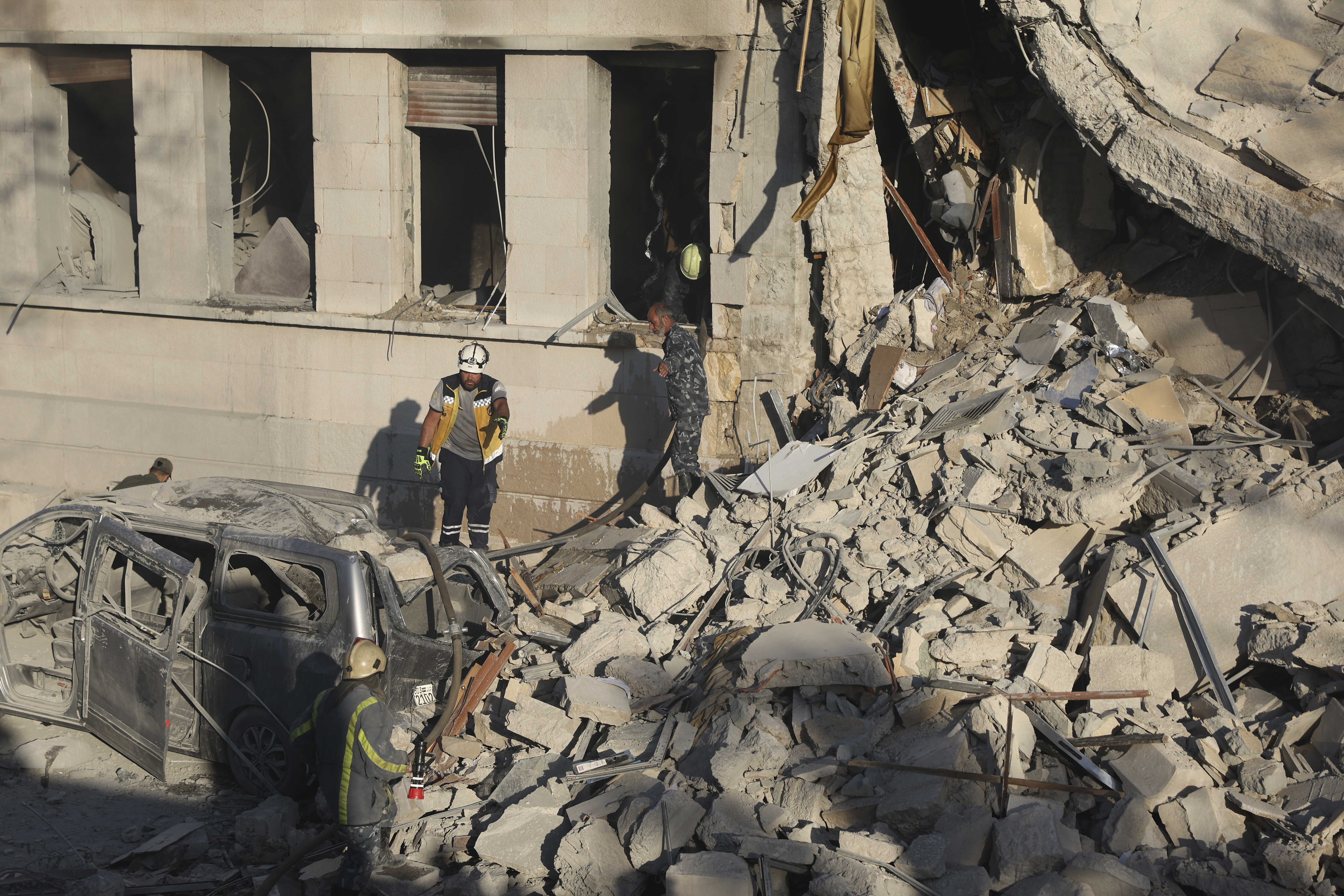 Aftermath of the Israeli air strikes in Damascus