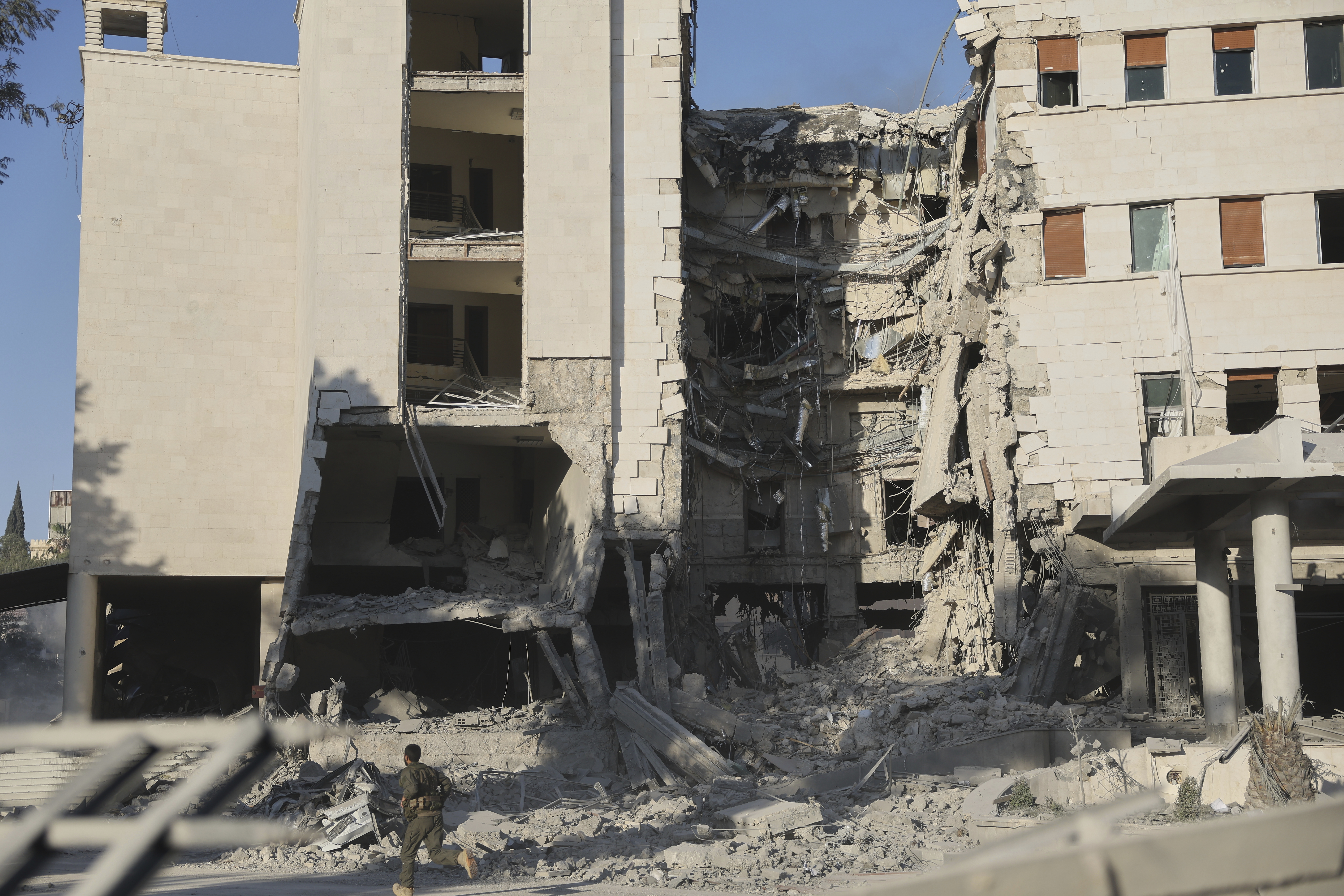 Aftermath of the Israeli air strikes in Damascus