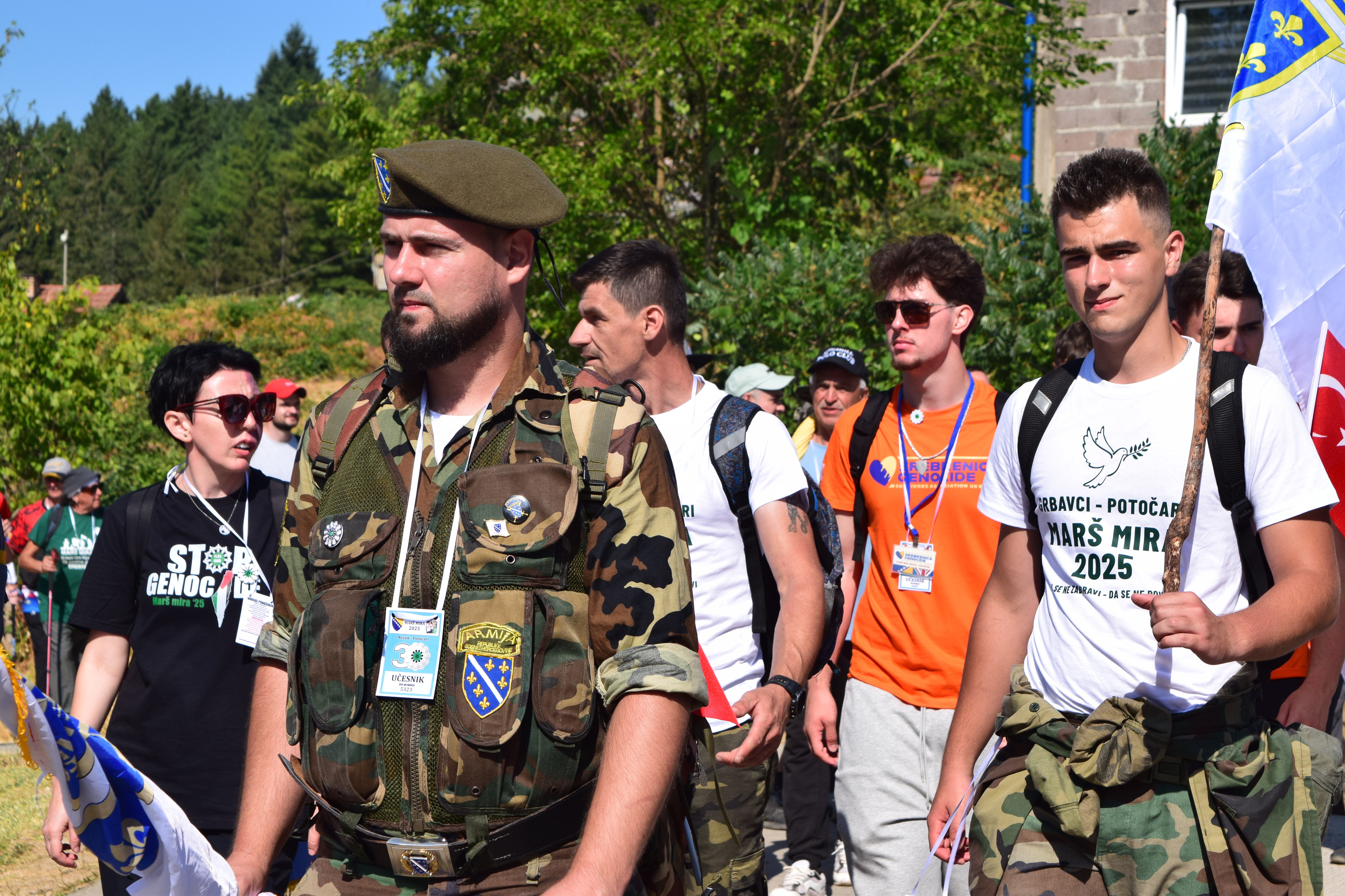 The group arrived in Potocari a day before the 30-year anniversary event