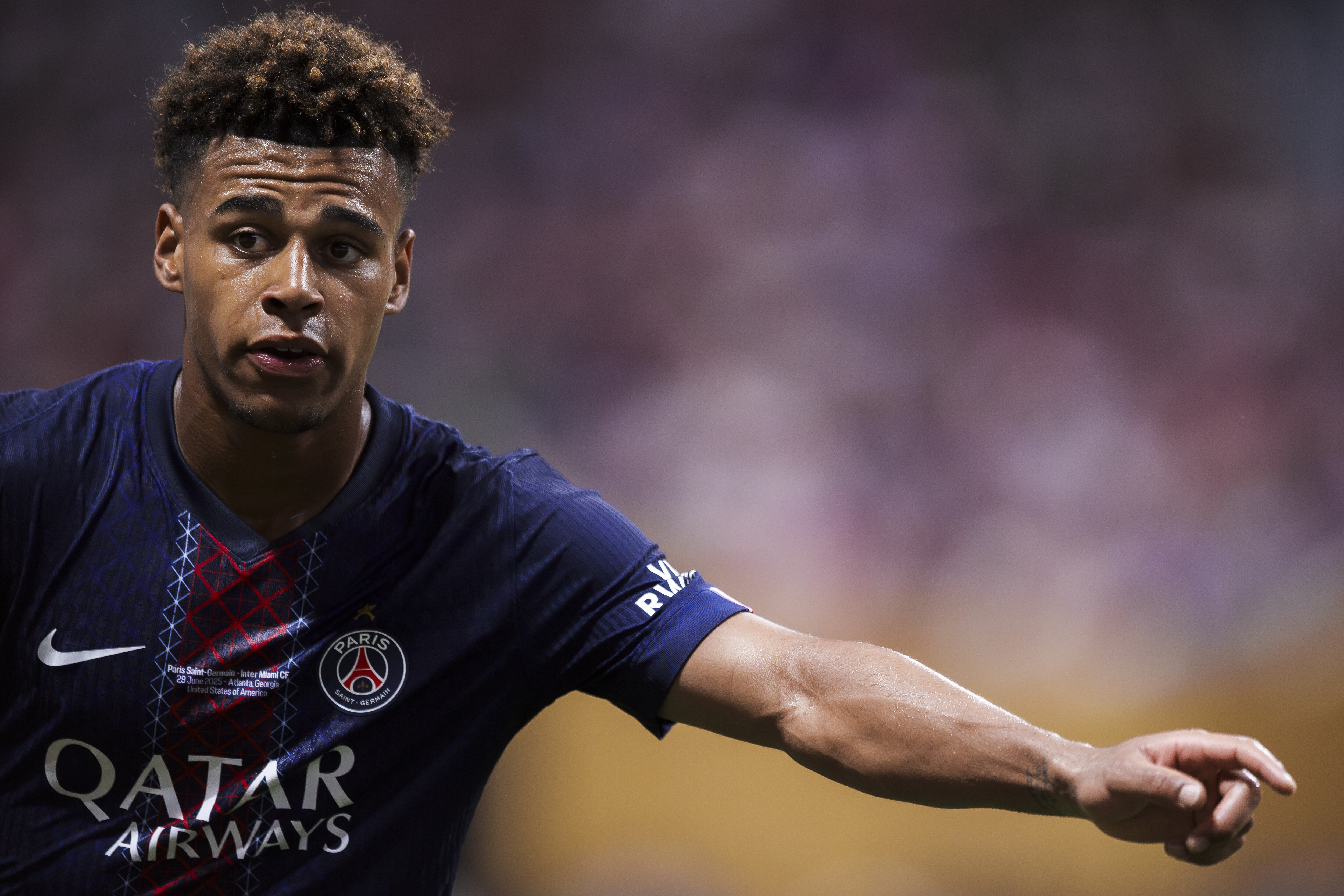 Desire Doue of Paris Saint-Germain FC gestures during the FIFA Club World Cup round