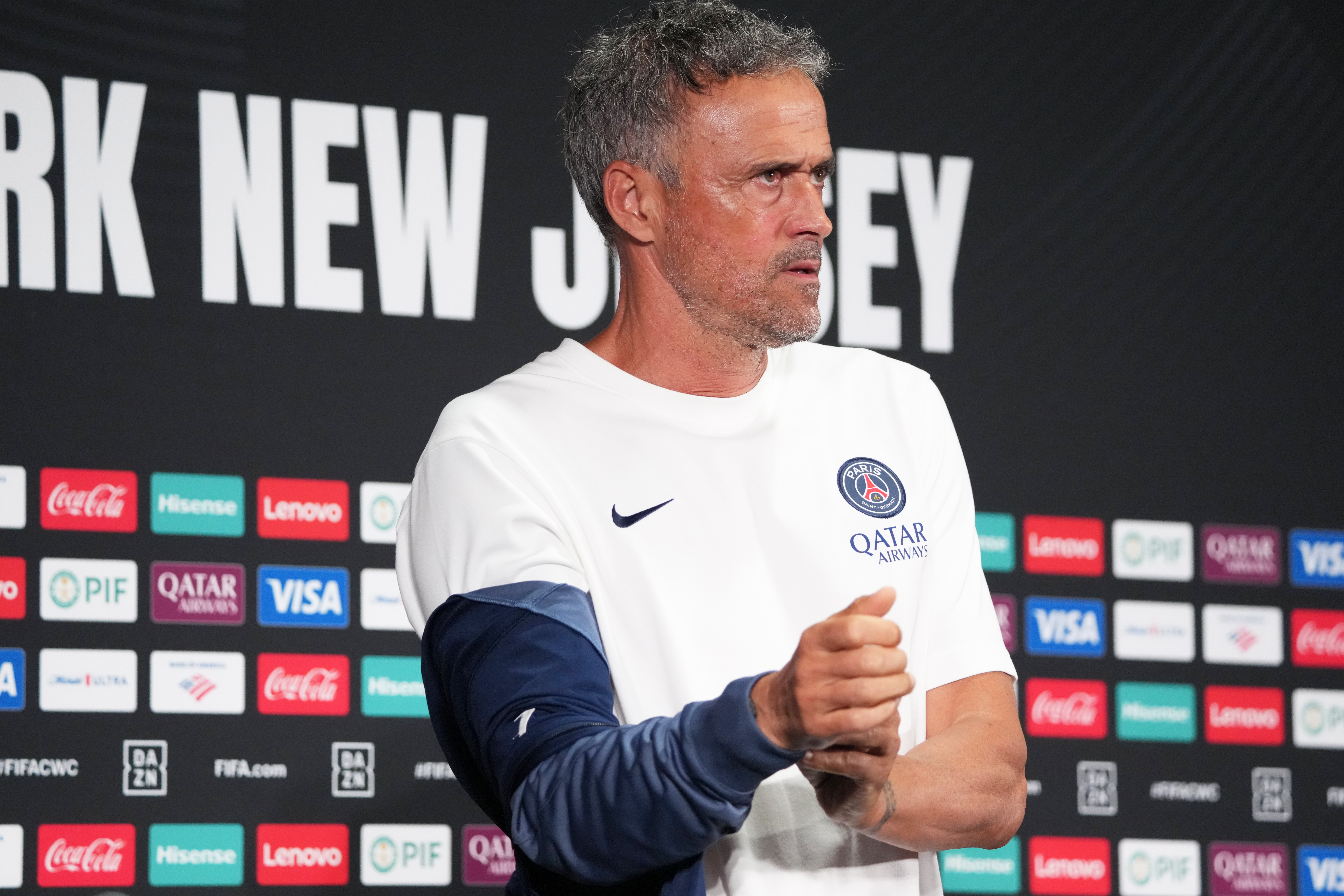 Luis Enrique reacts.