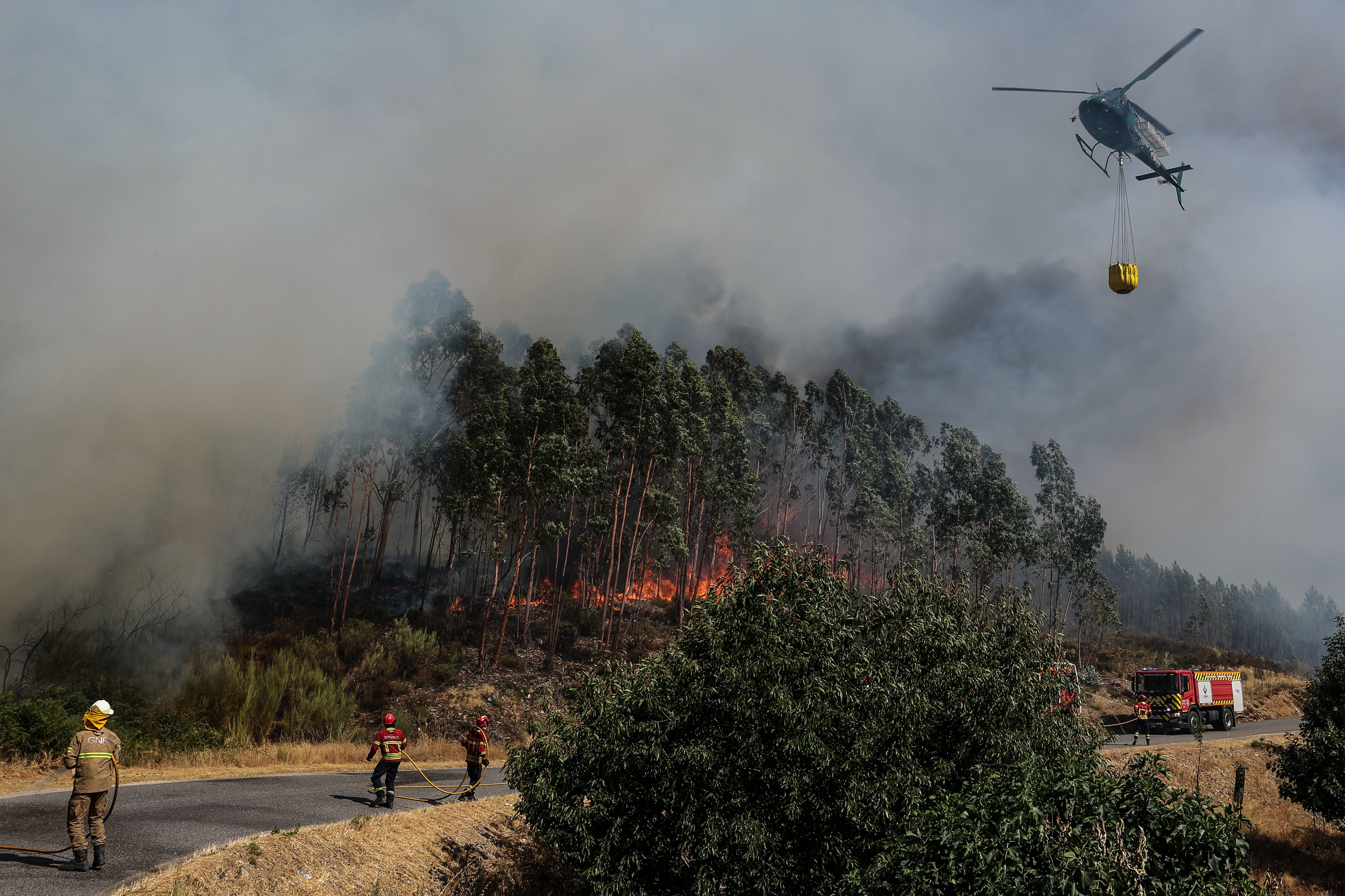 Wildfires rage across Spain and Portugal as record area of land burnt