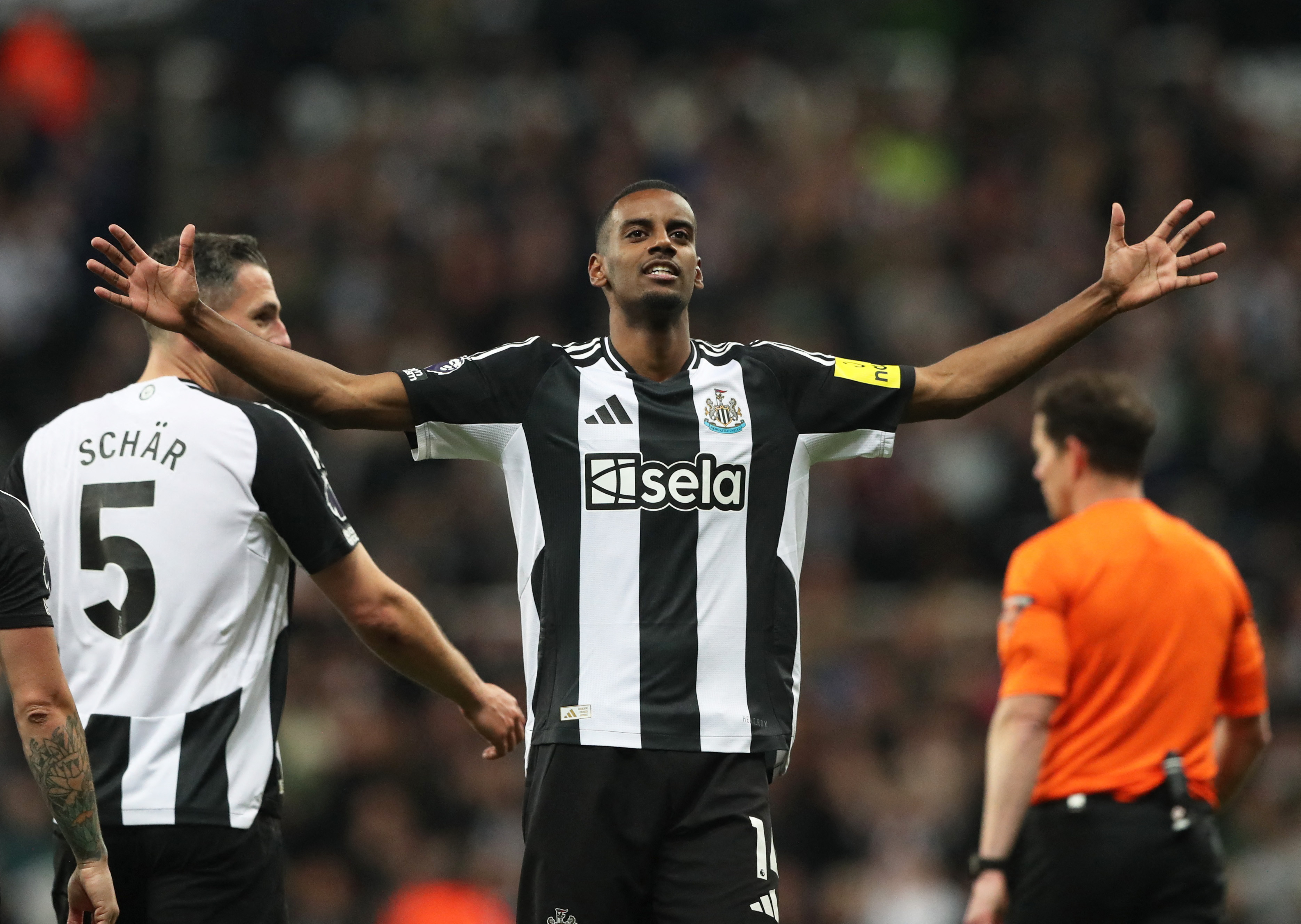 Newcastle United's Alexander Isak celebrates scoring in the Premier League last season