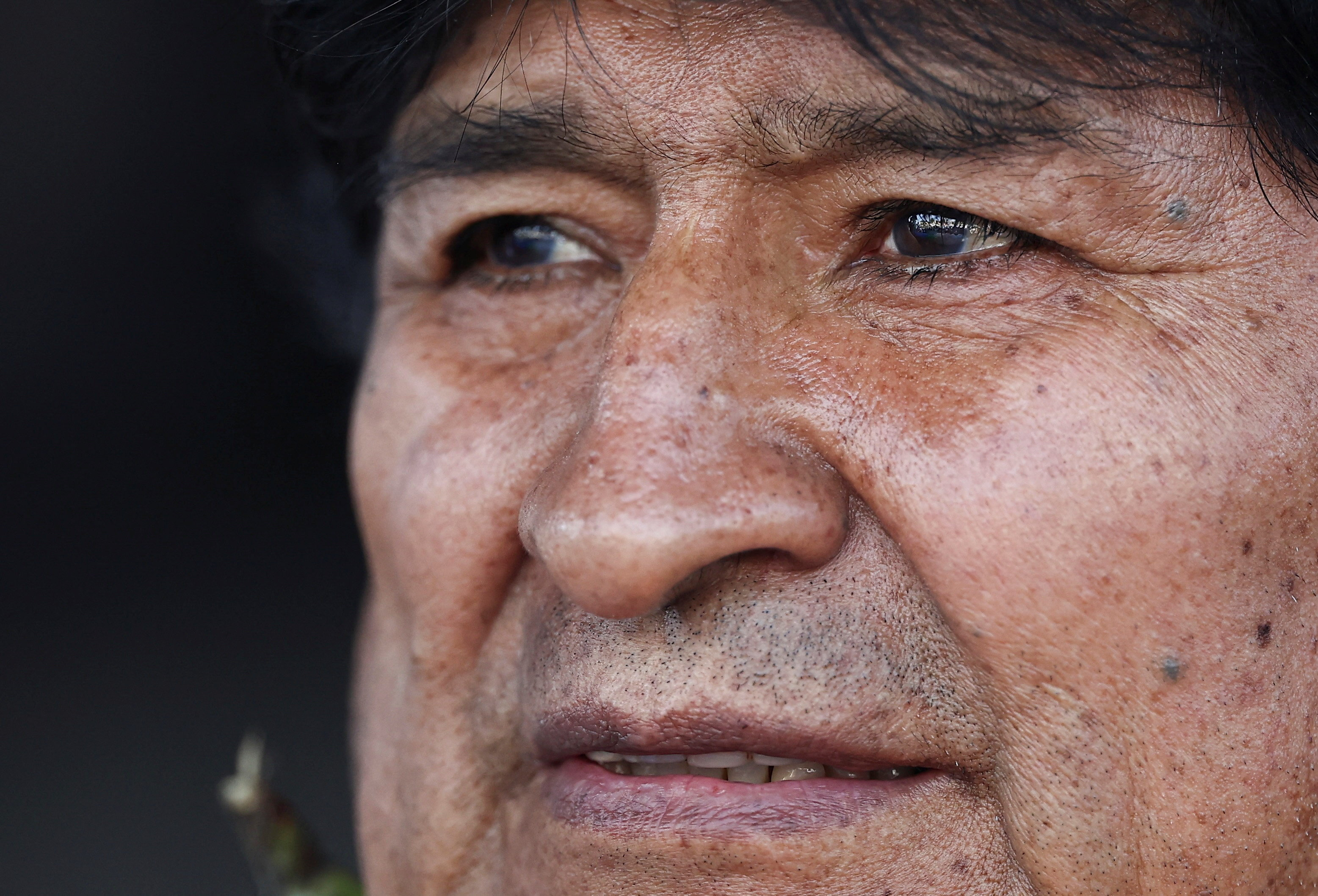 Evo Morales in close-up