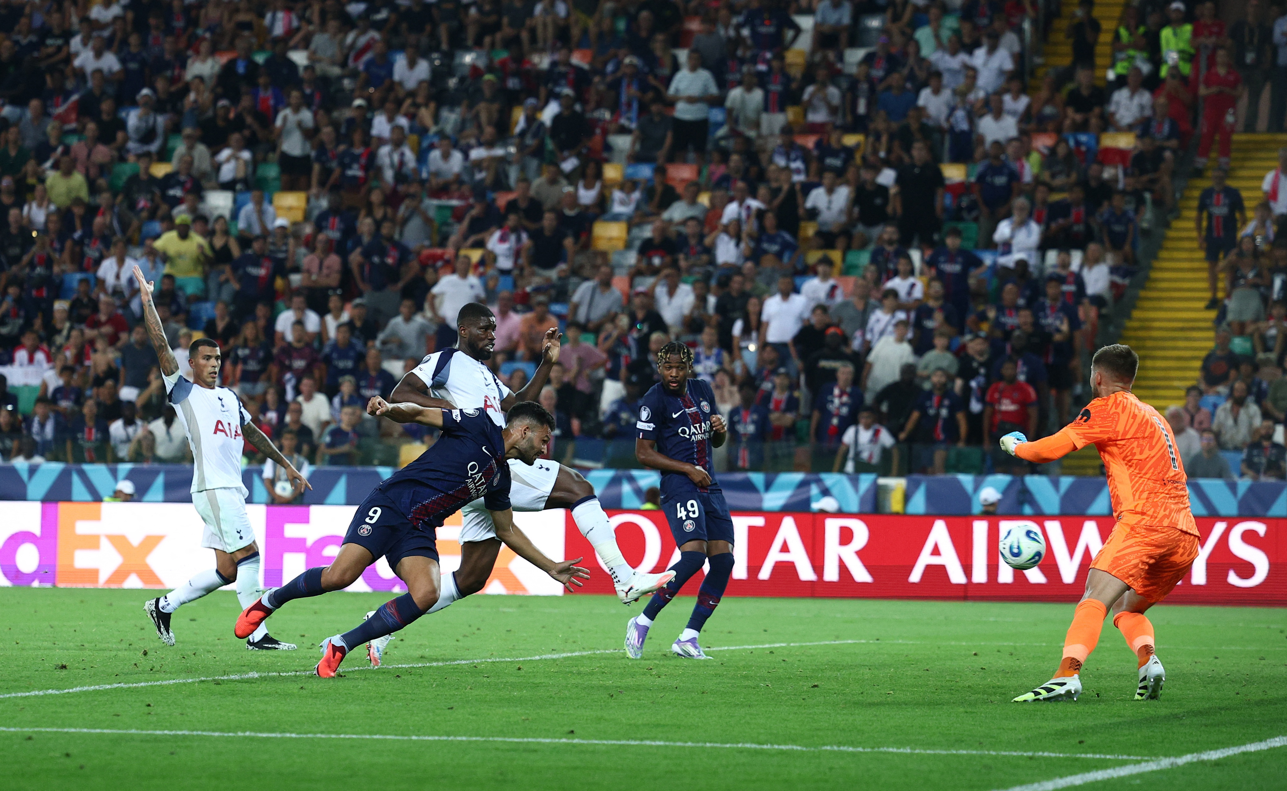 Paris Saint Germain's Goncalo Ramos scores their second goal