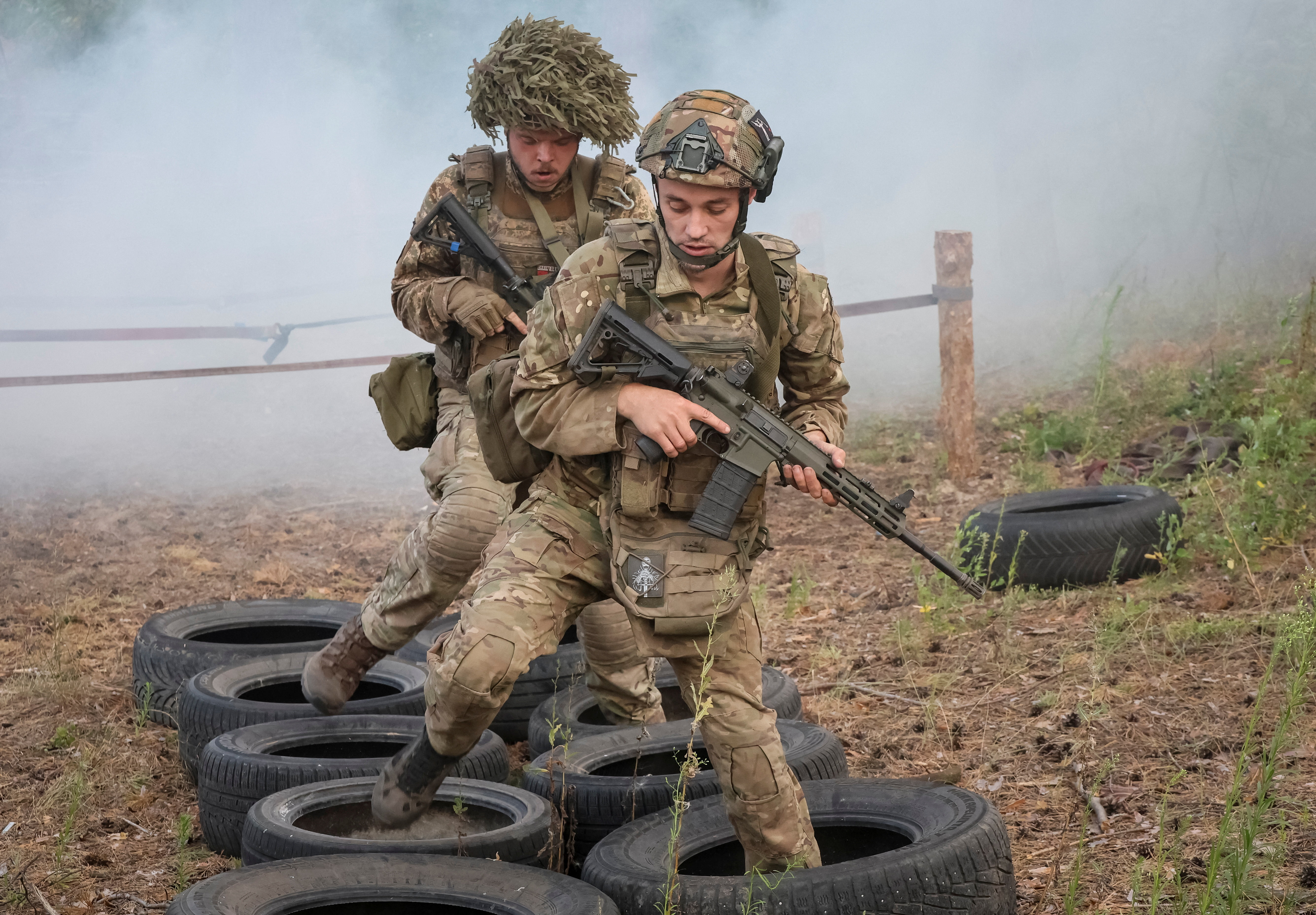 Service members of the 13th Operative Purpose Brigade 'Khartiia' of the National Guard of Ukraine
