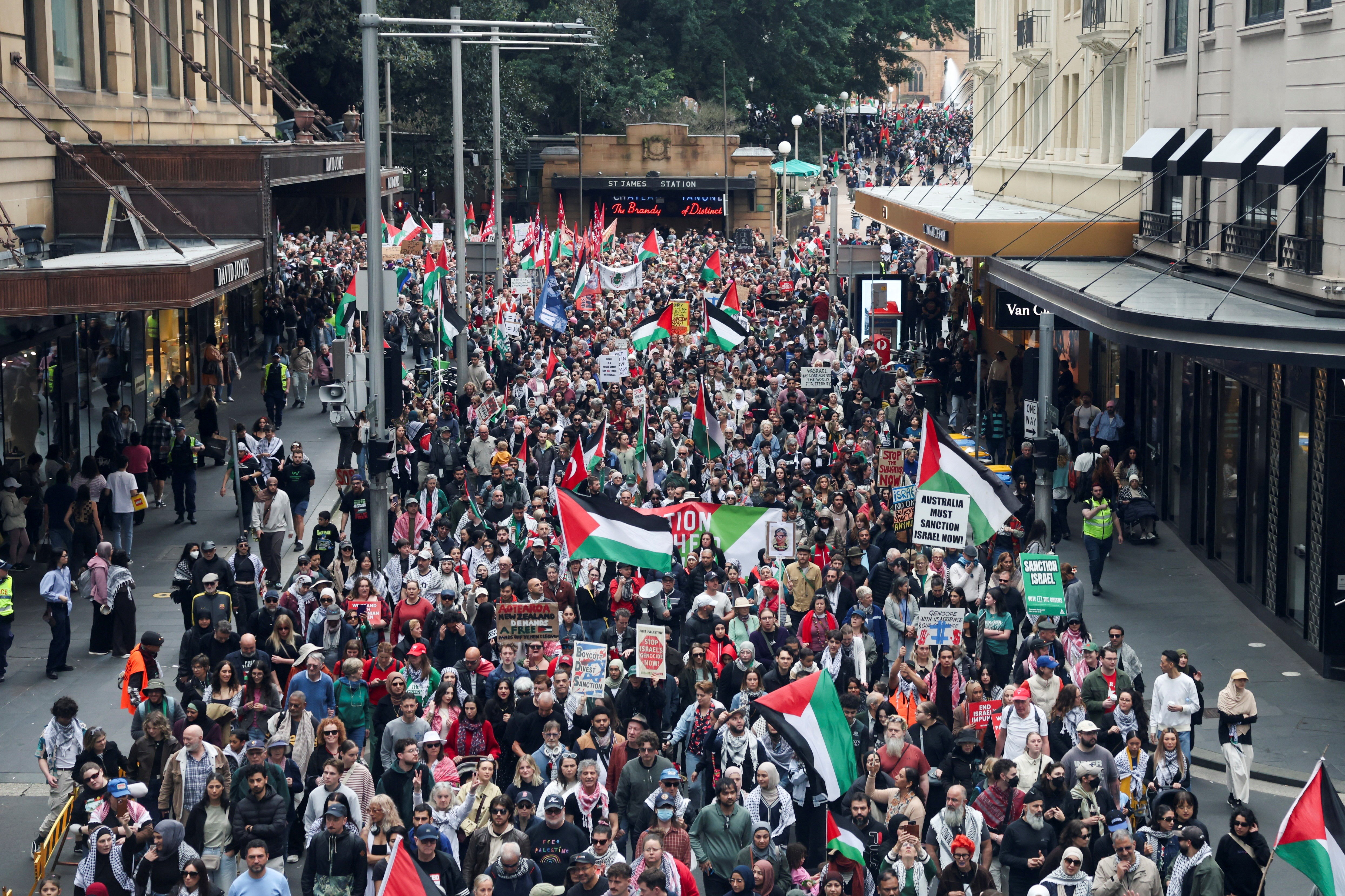 Widespread protests held in Australia to support Palestinians