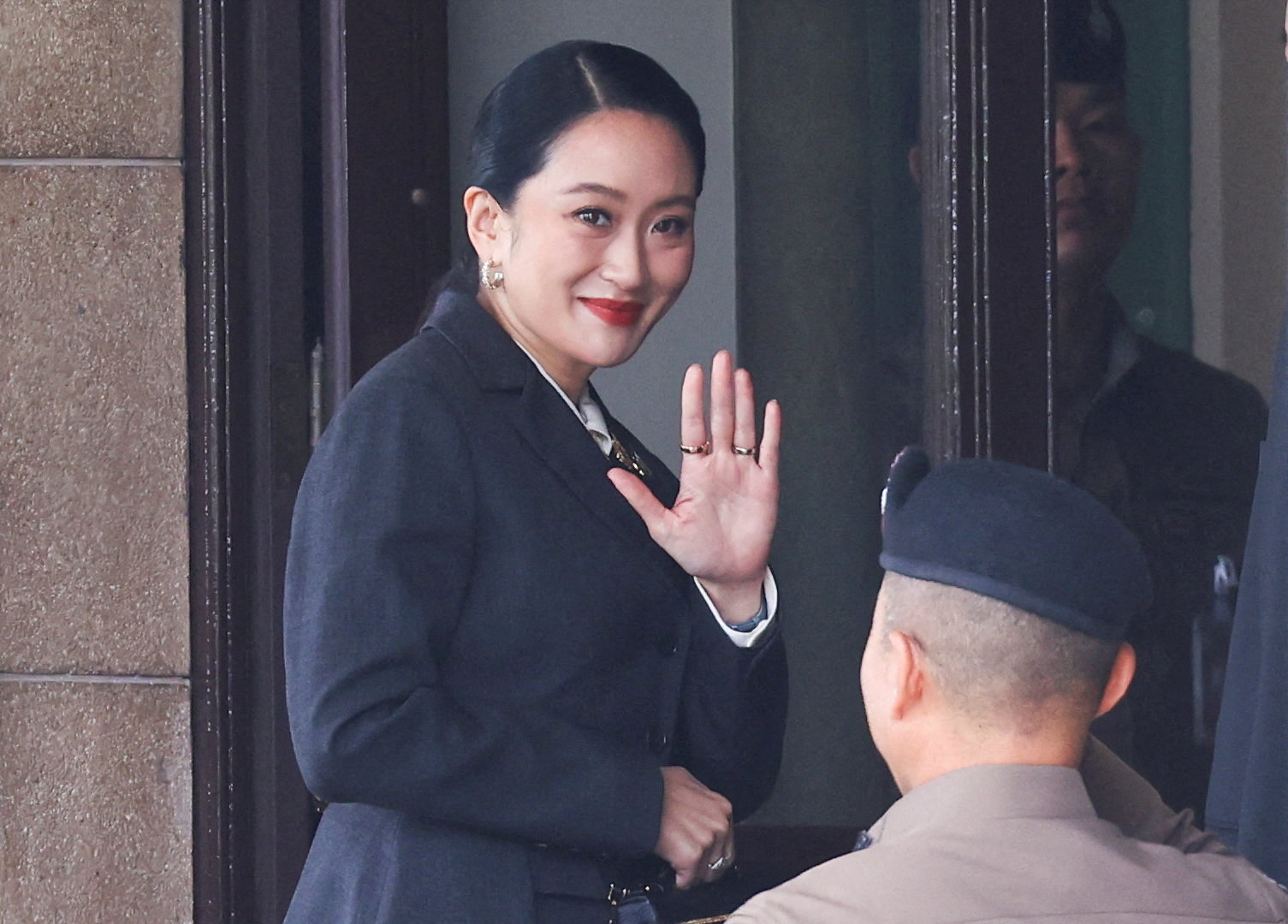Suspended Thai Prime Minister Paetongtarn Shinawatra arrives at Government House.