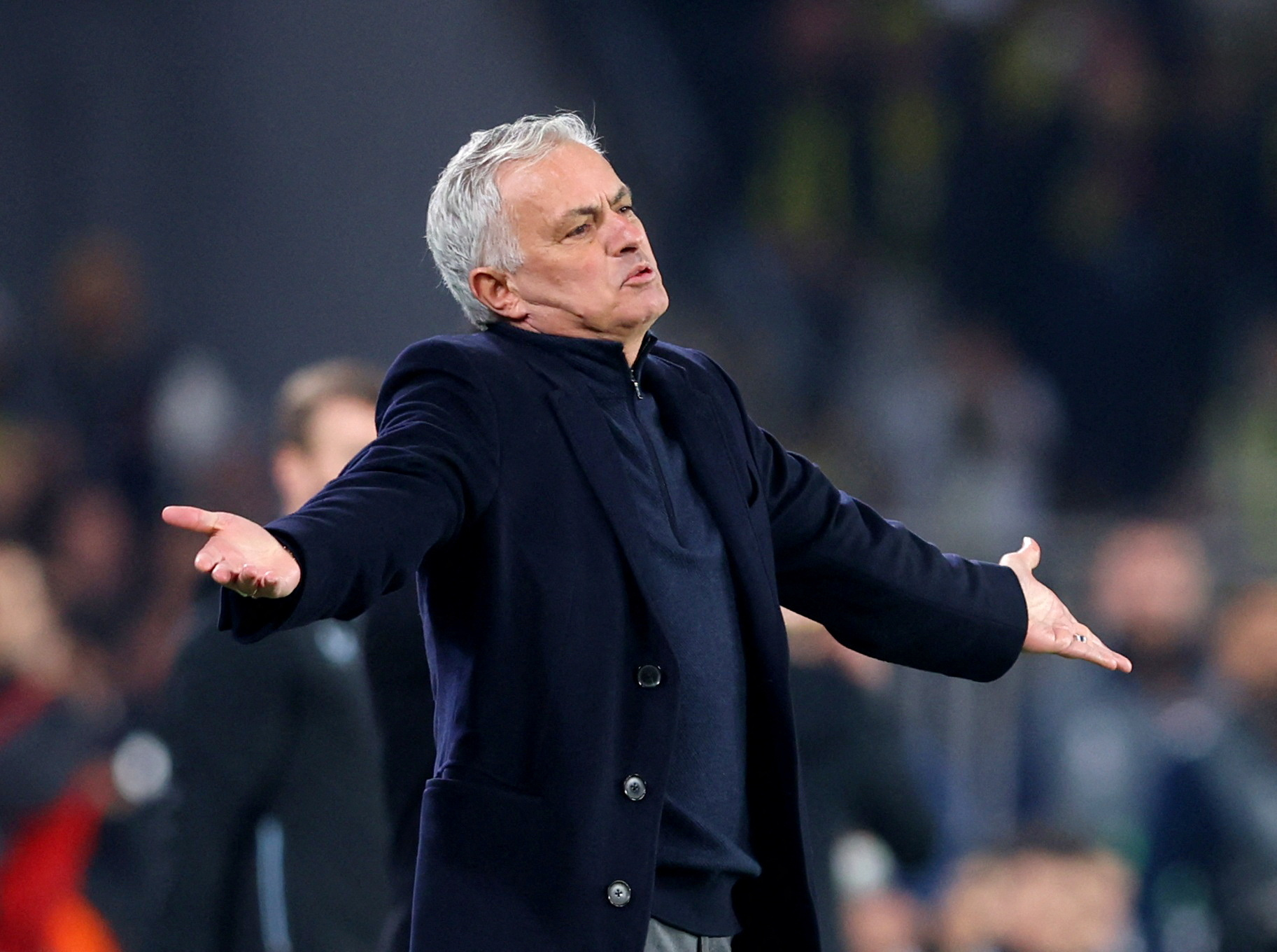 Fenerbahce coach Jose Mourinho reacts during a Champions League game