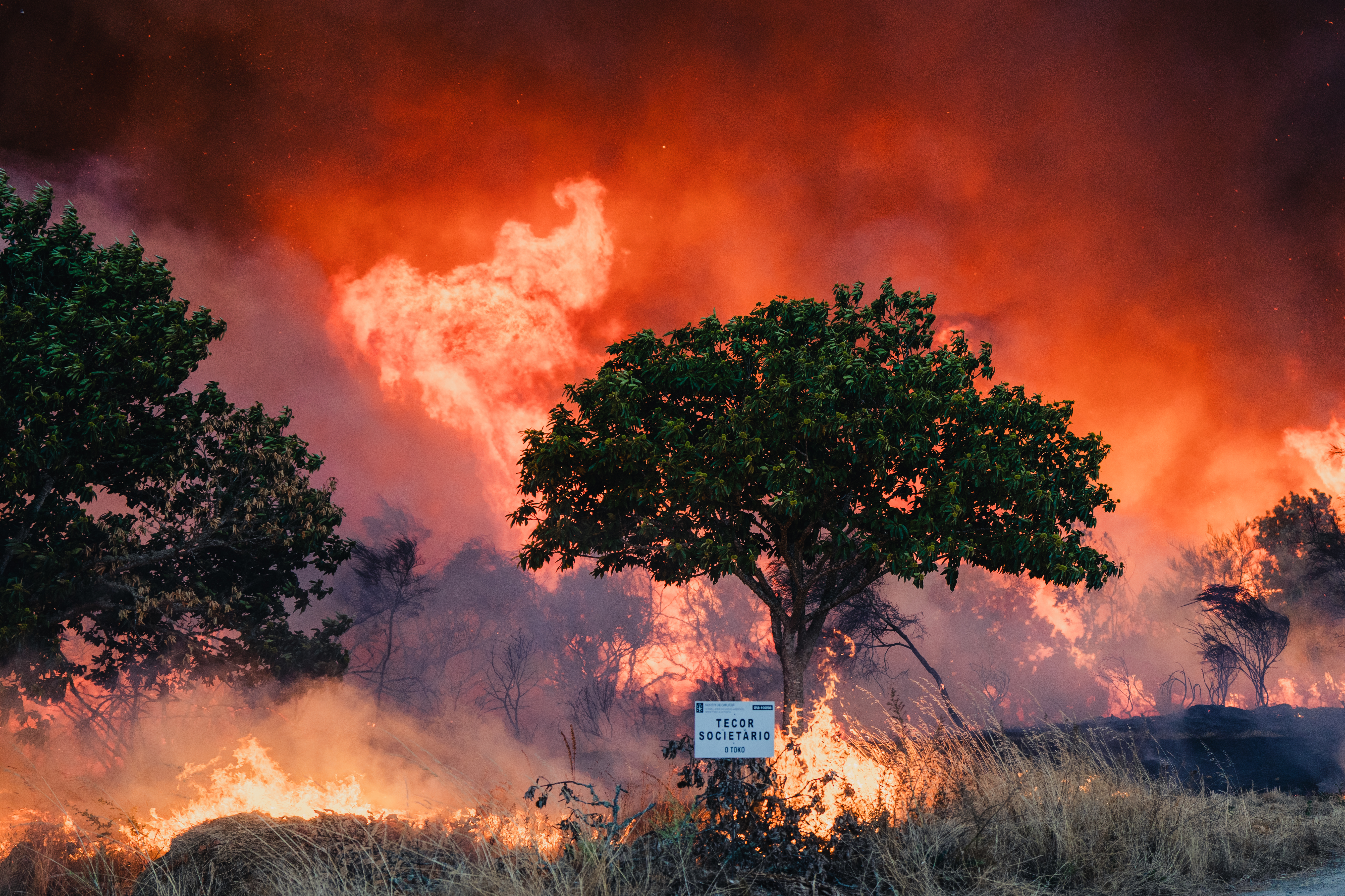 Firefighting efforts continue in Spain's Galicia.