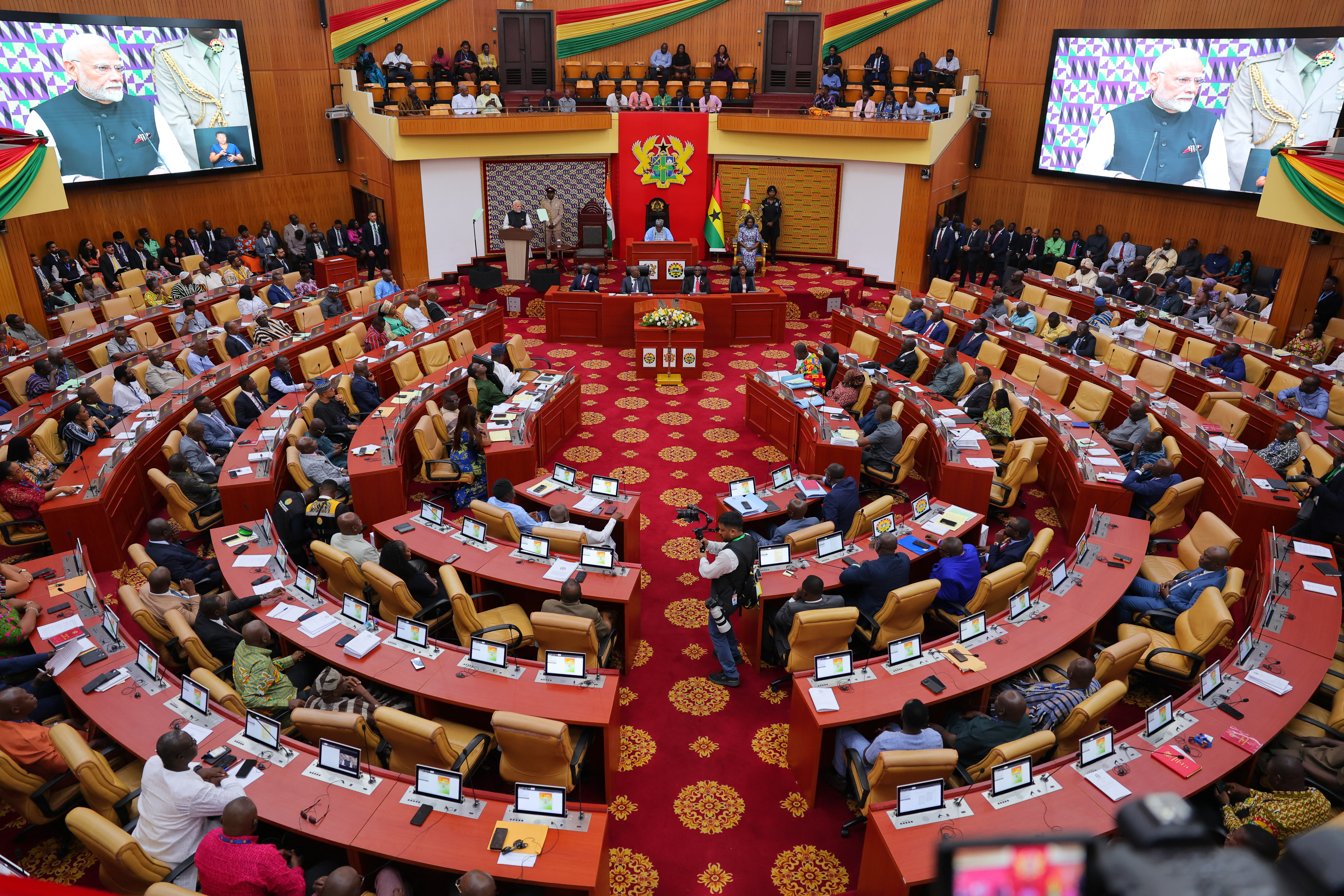 Members of Parliament convene in Accra in July. Several members of government including the defence and environment ministers were killed in a helicopter crash on August 6, 2025.[File: Nipah Dennis/AFP]