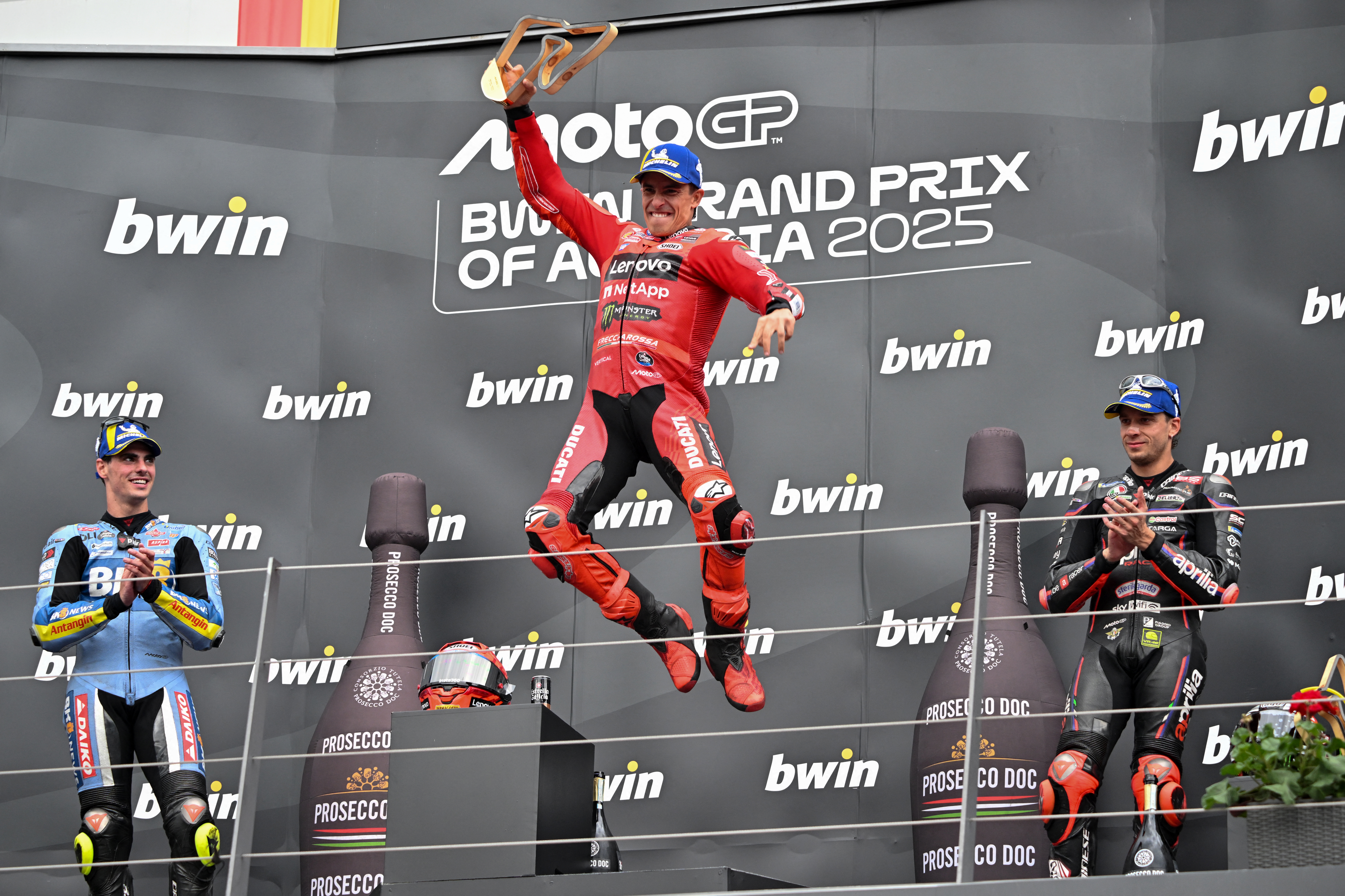 Marc Marquez reacts.