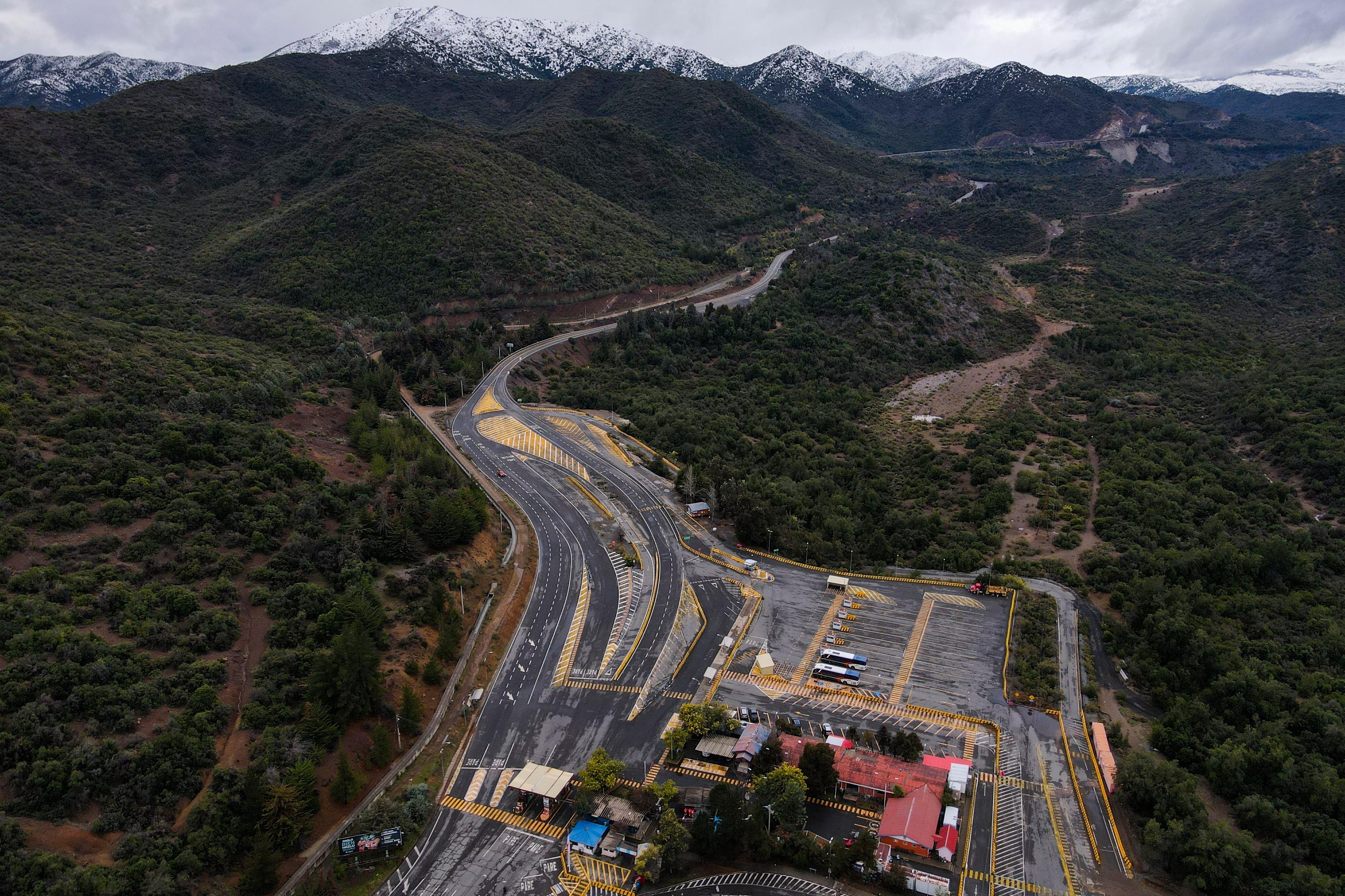 Aerial view of El Teniente copper mine, in Chile. 