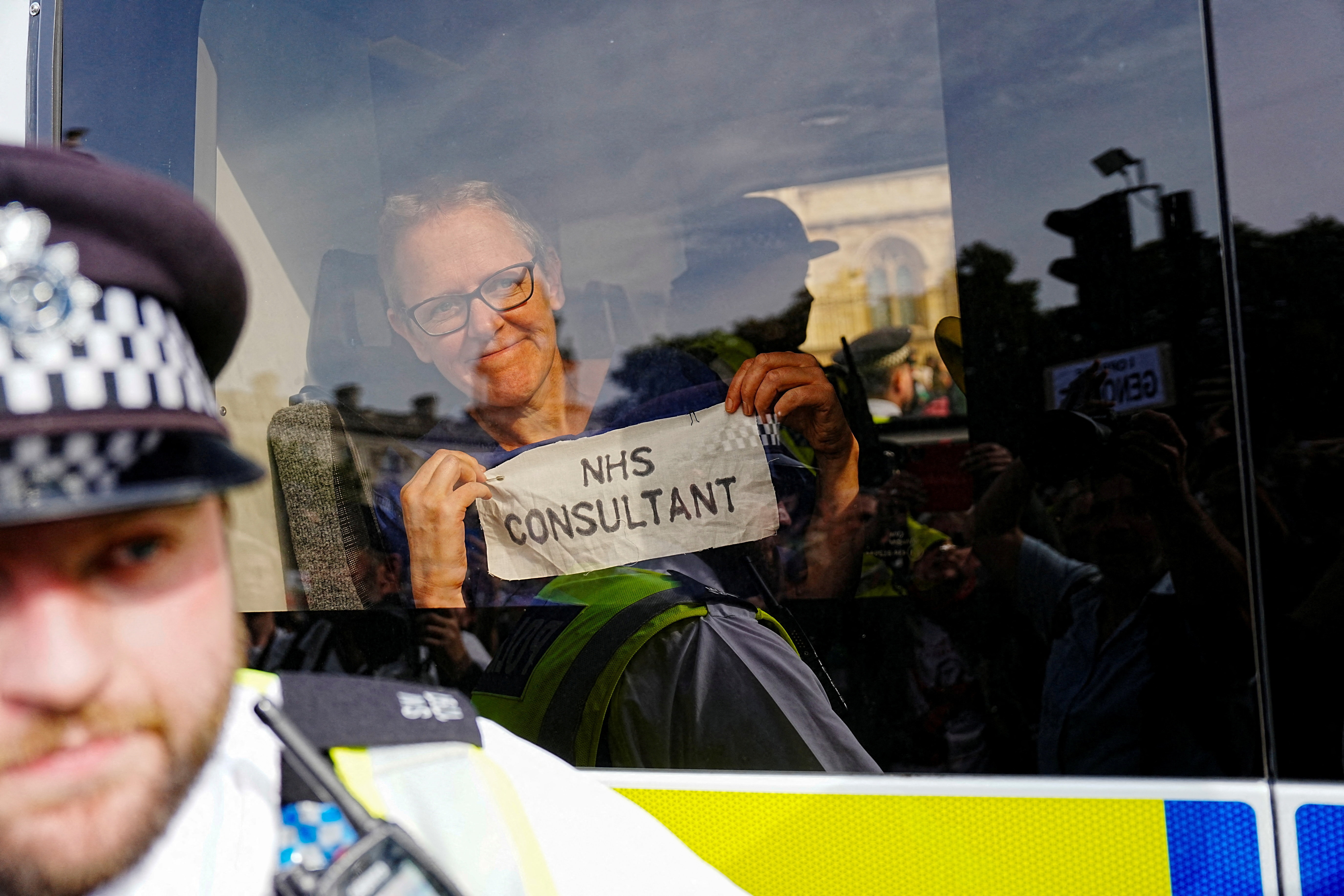 Protester arrested after demonstration against UK ban on Palestine Action