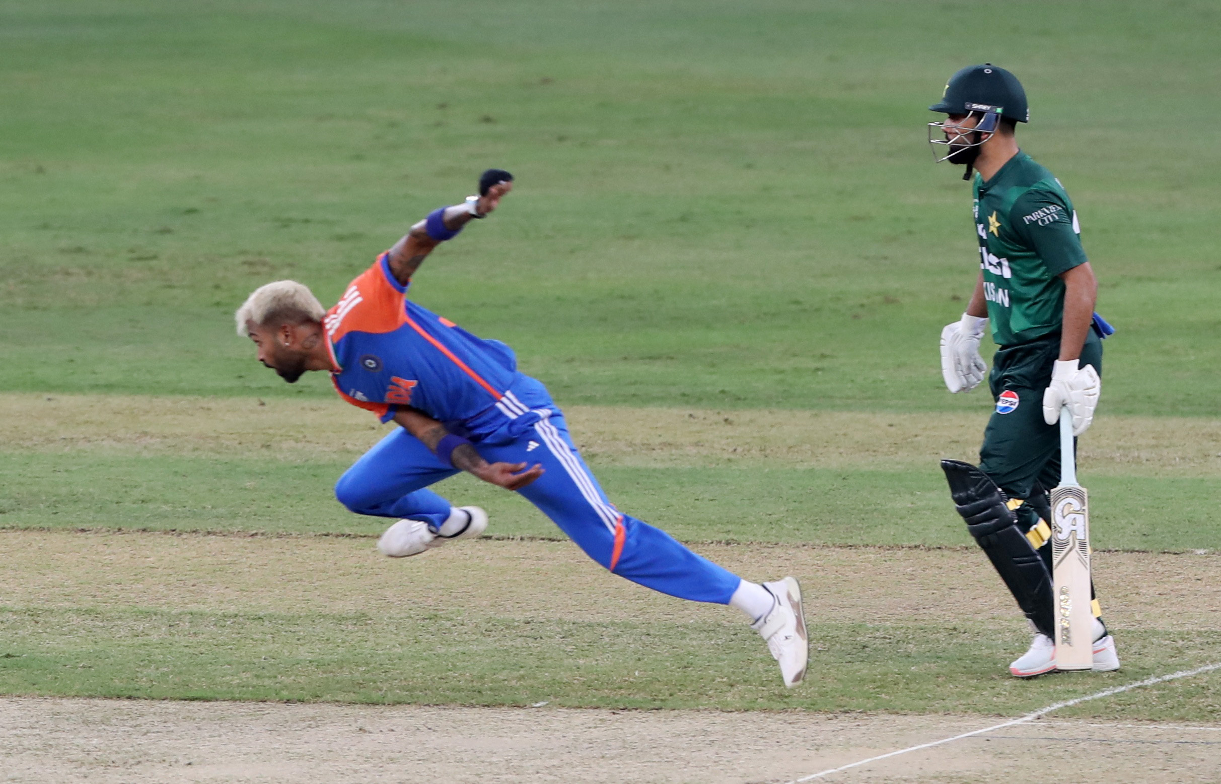 India's Hardik Pandya in action in the Super Fours meeting