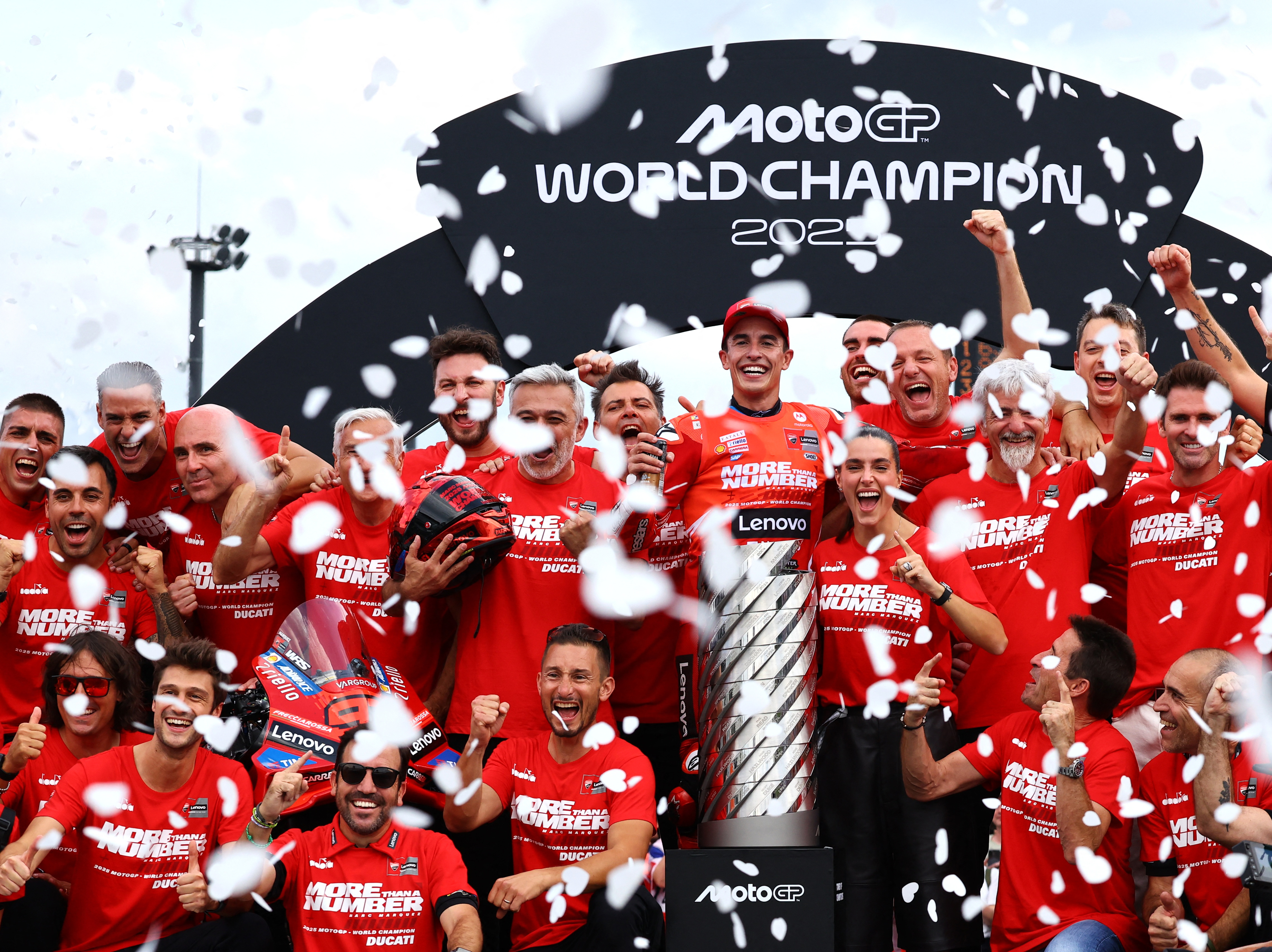 Marc Marquez reacts.