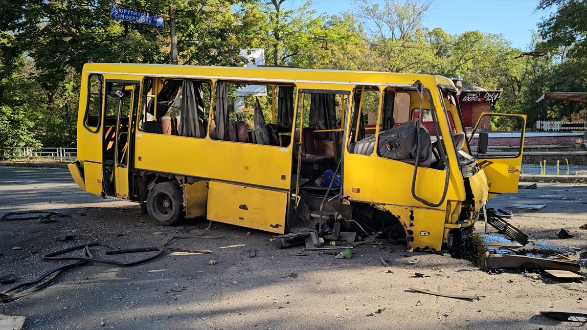 A view of the destruction after Russian combined attack on Kherson in the Kherson region of Ukraine on September 26, 2025. About a dozen and a half guided bombs were dropped on Kherson and its suburbs followed by artillery shelling. 74-year-old local resident was killed, and six more people were injured in the attack. Several apartment buildings and more than 70 private houses, an administrative building, civilian vehicles, and public transport were damaged due to the shelling, and fires also broke out. Photojournalist:Kherson Regional Military Adm