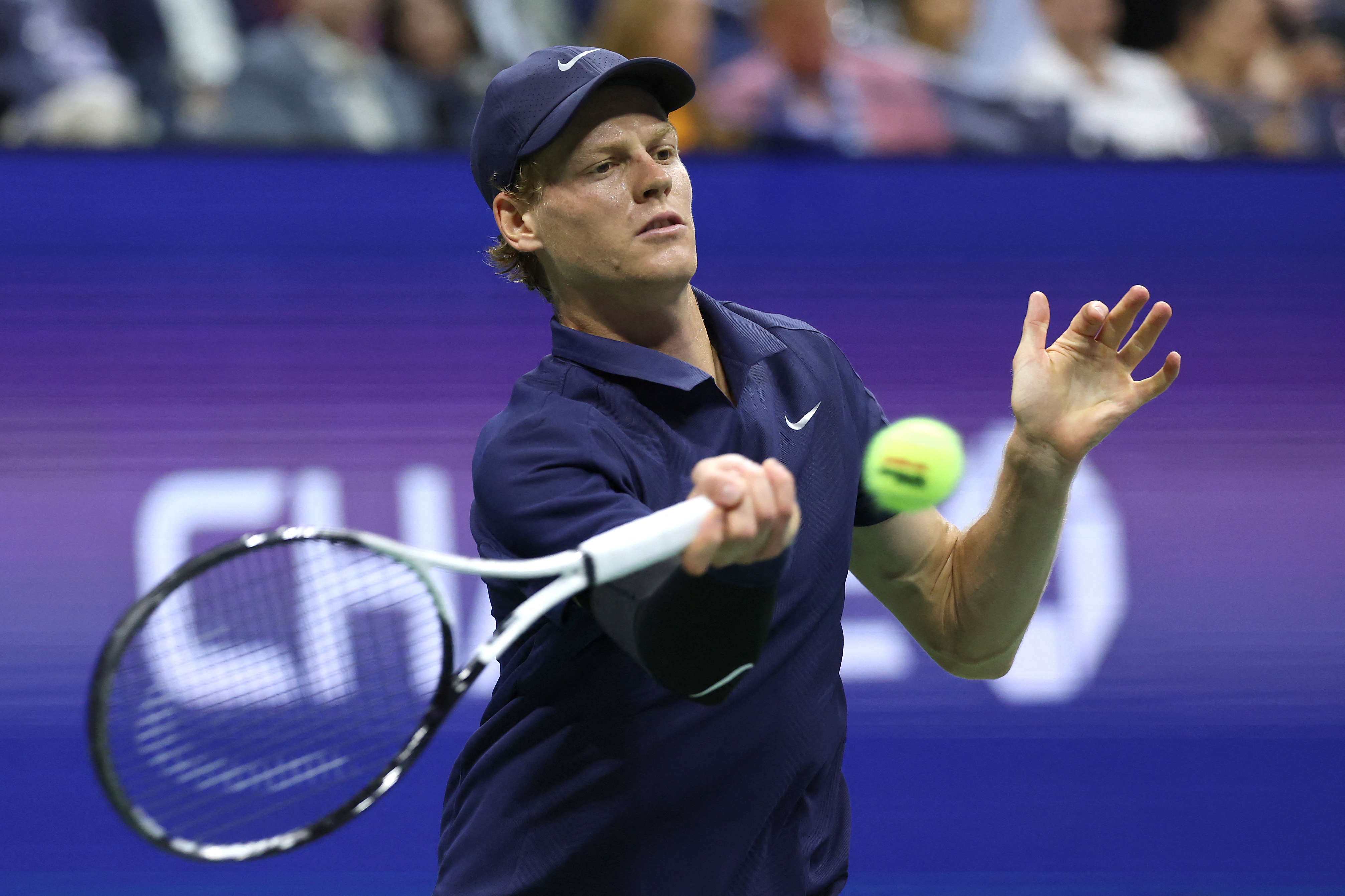 Jannik Sinner in action.