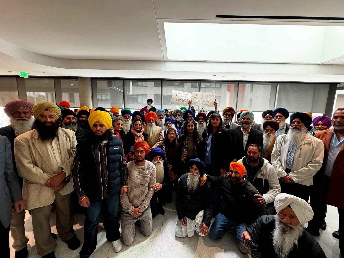Sikh Americans at the California Capitol for a state Senate hearing in April, 2025 [Courtesy Senator Anna Caballero/Facebook]