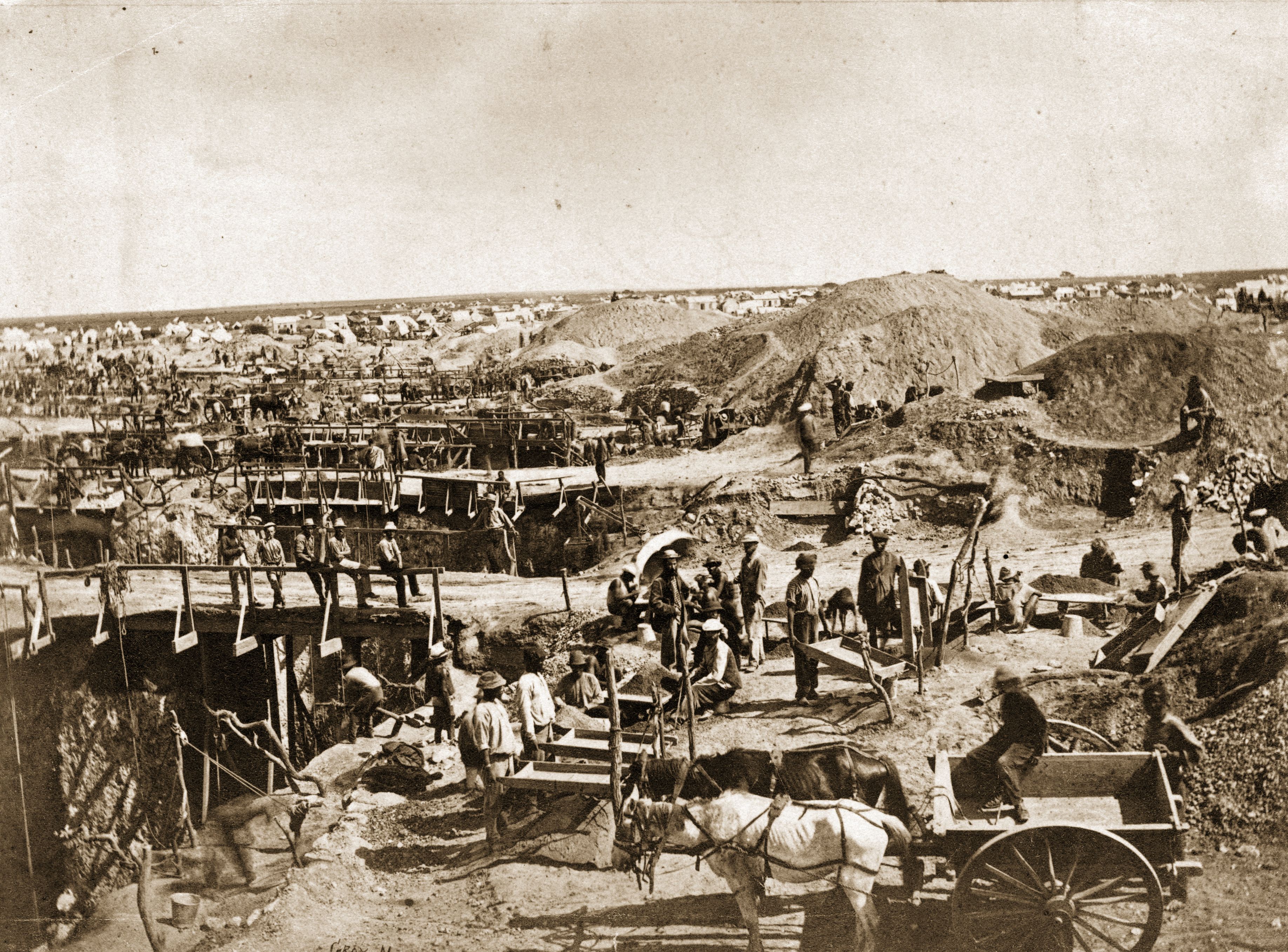 The Kimberley diamond mines in South Africa