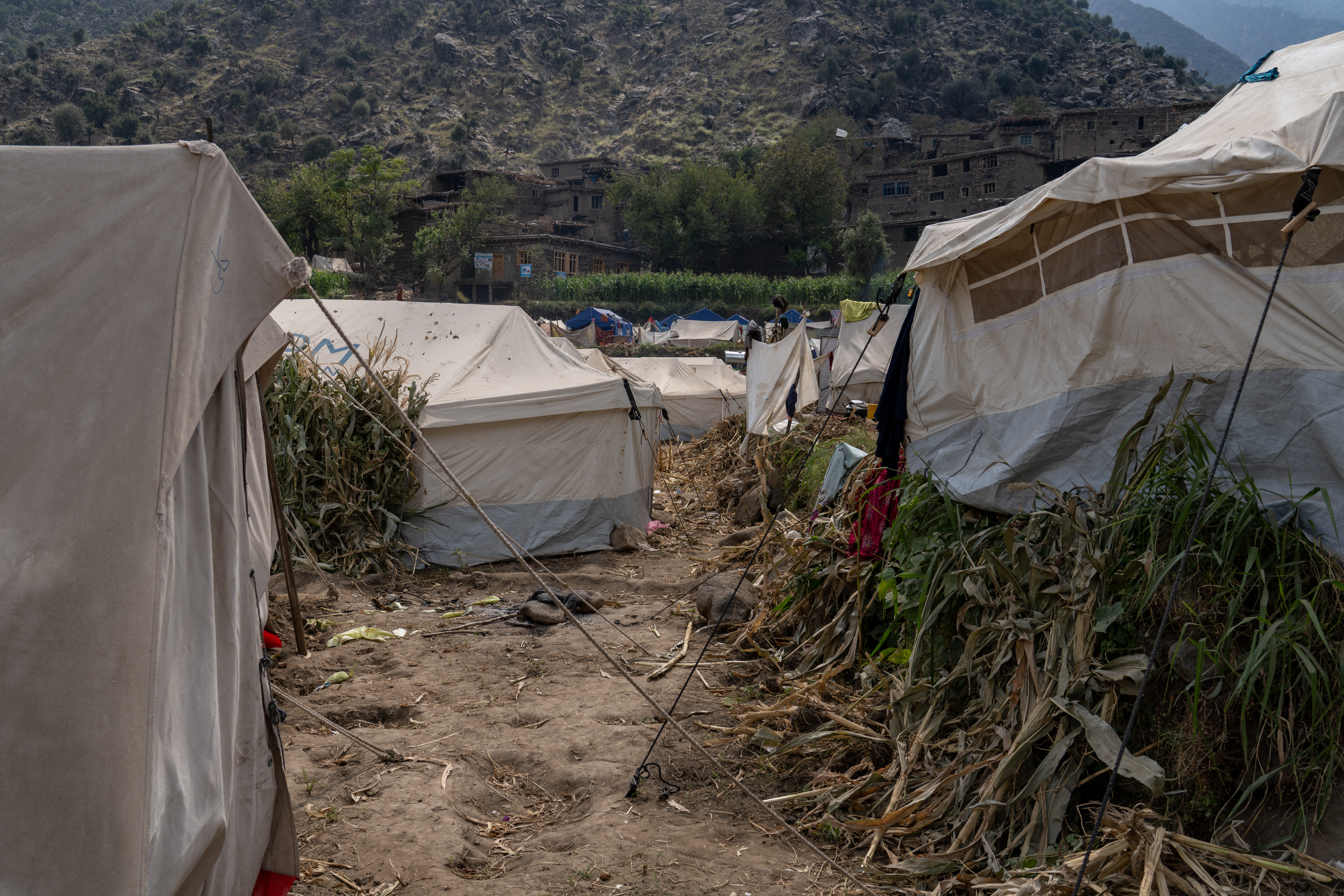 The camp that was build on corn fields in front of Andarlachak village.