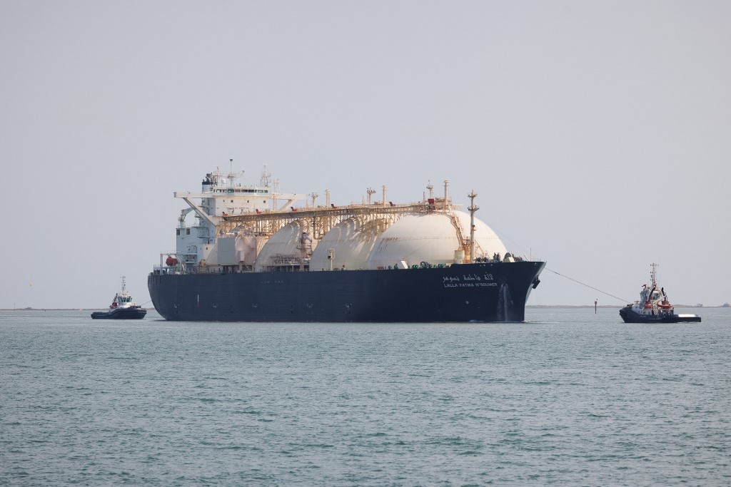 LNG (Liquefied Natural Gas) tanker on the sea [File: Clement Mahoudeau/AFP]