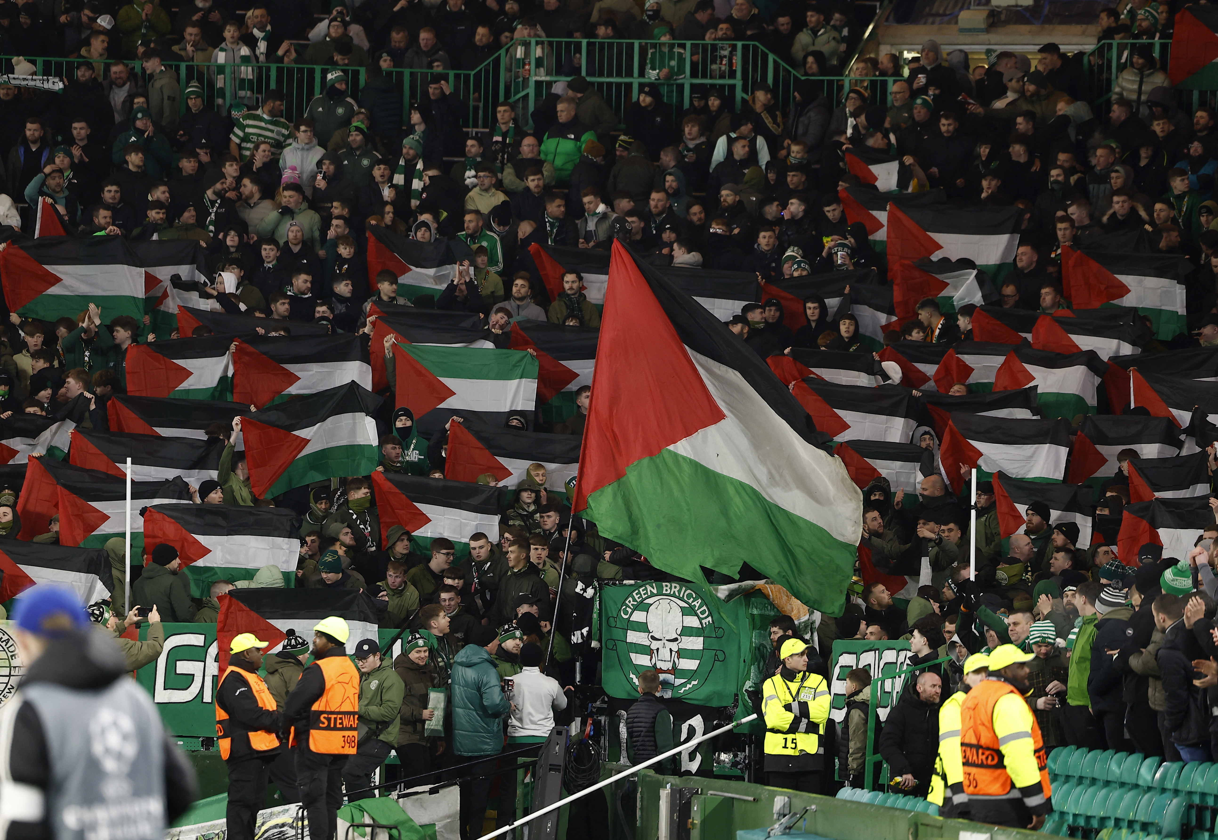 Palestinian flags at celtic game