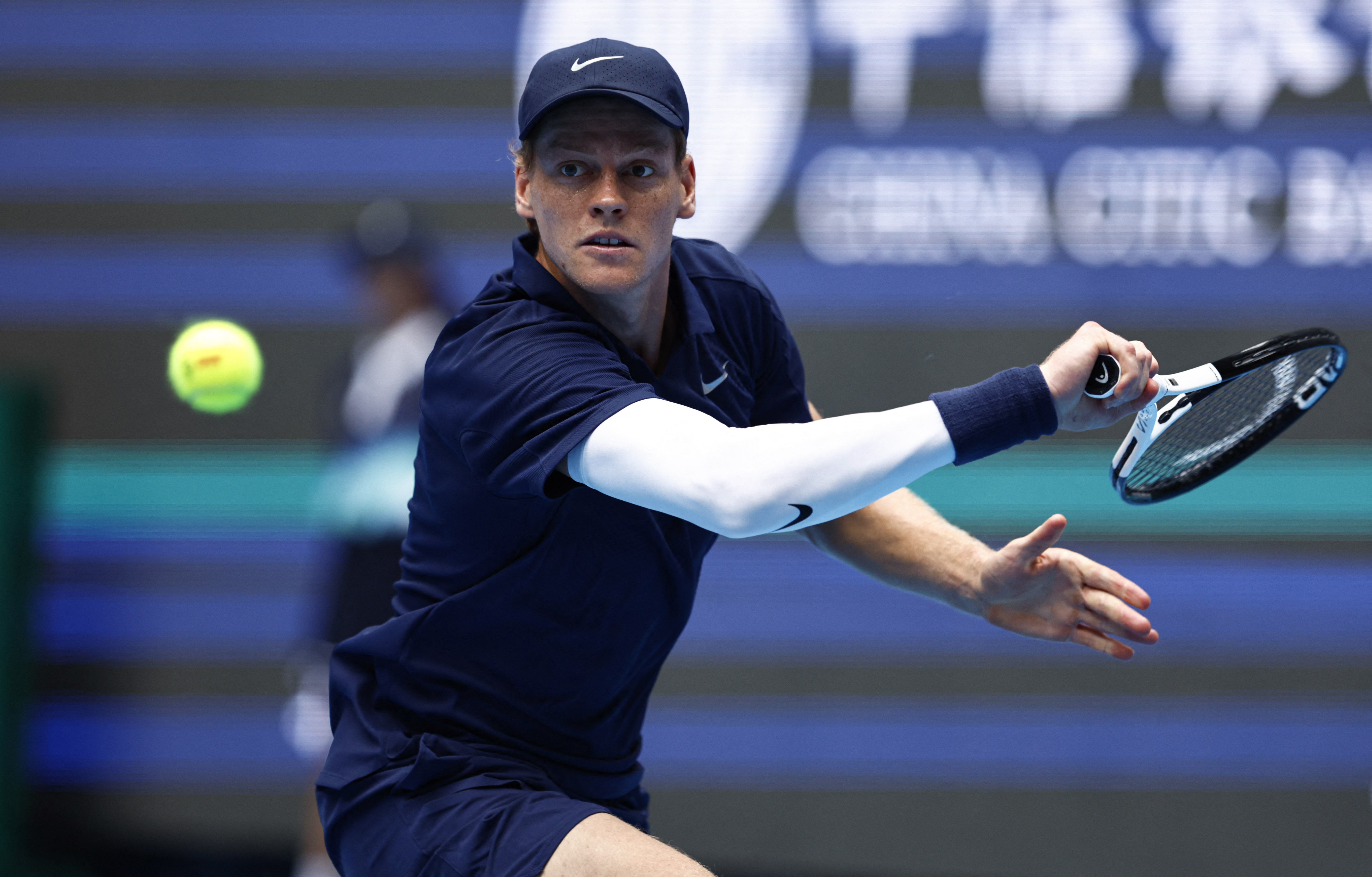 Jannik Sinner in action.