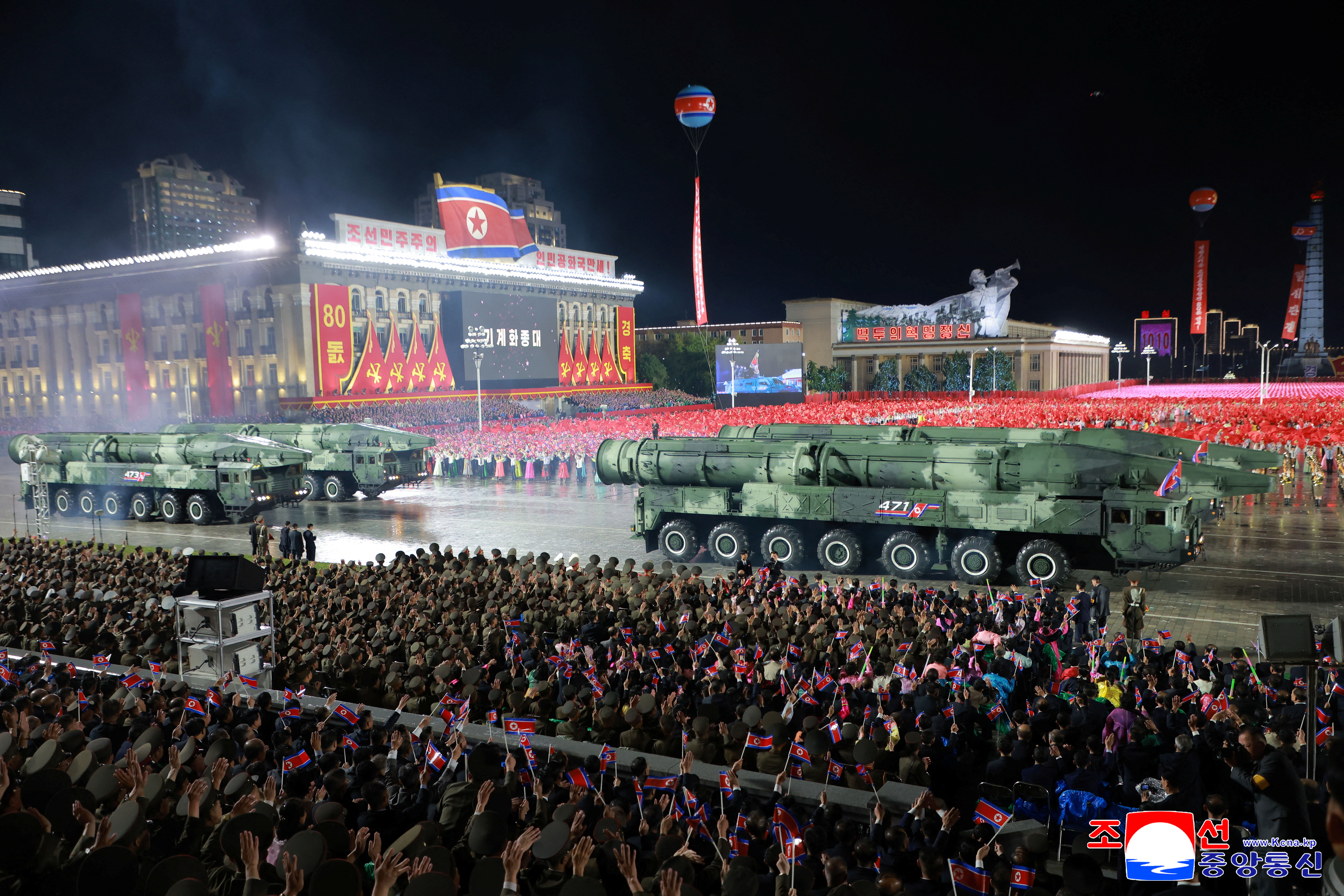 Kim showcases new missile in grand North Korean military parade