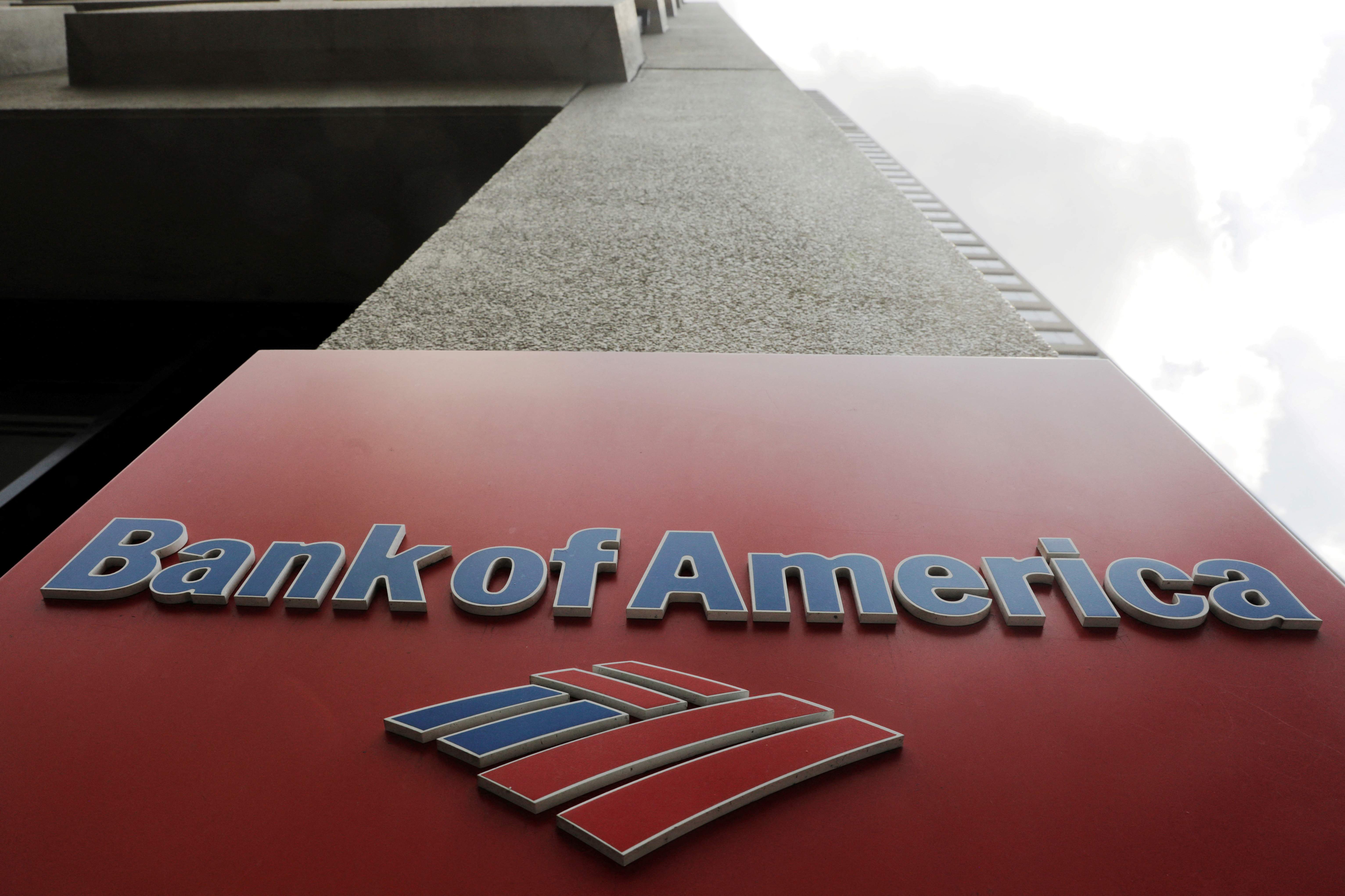 A Bank of America sign