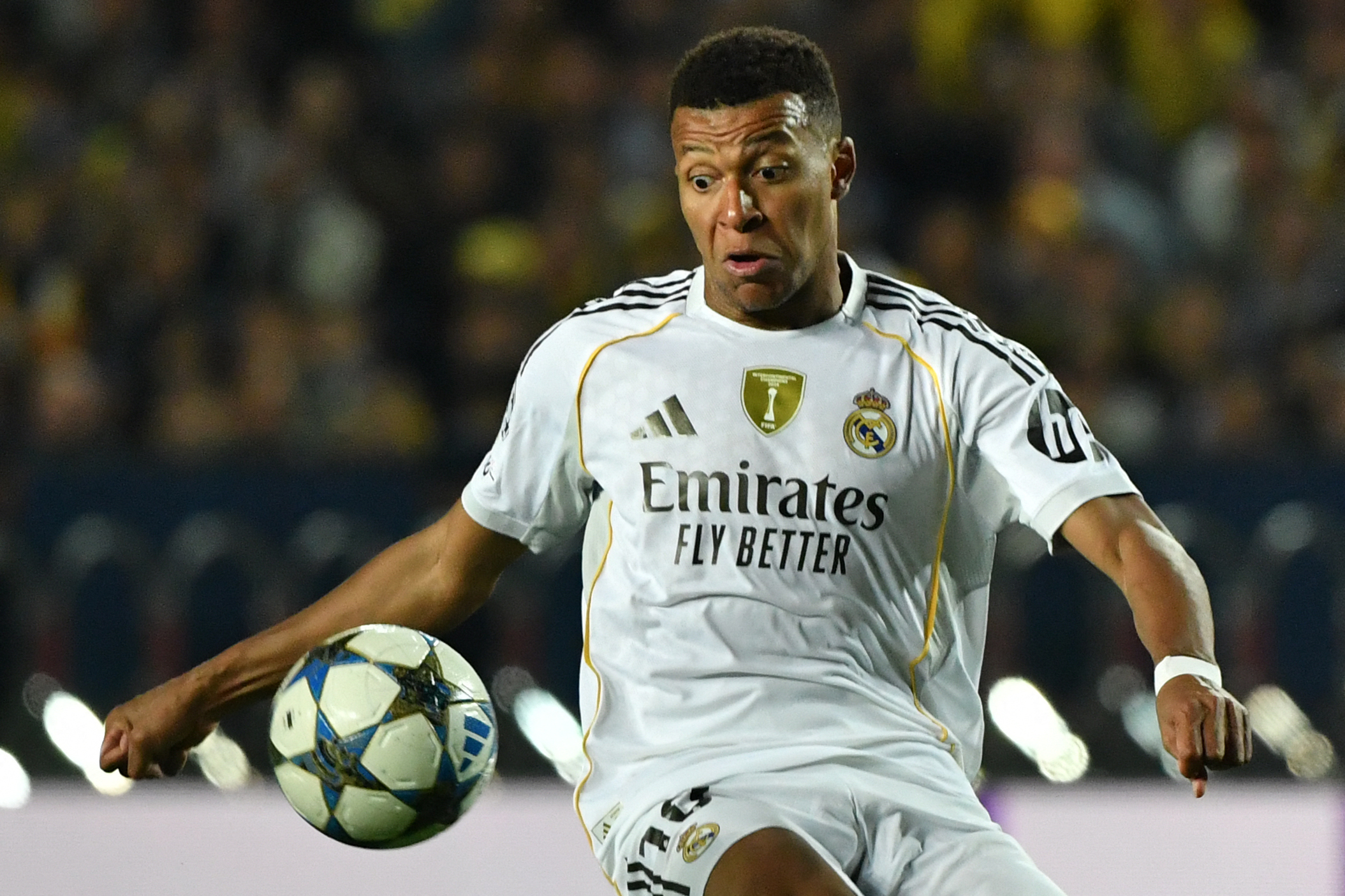 Kylian Mbappe in action.