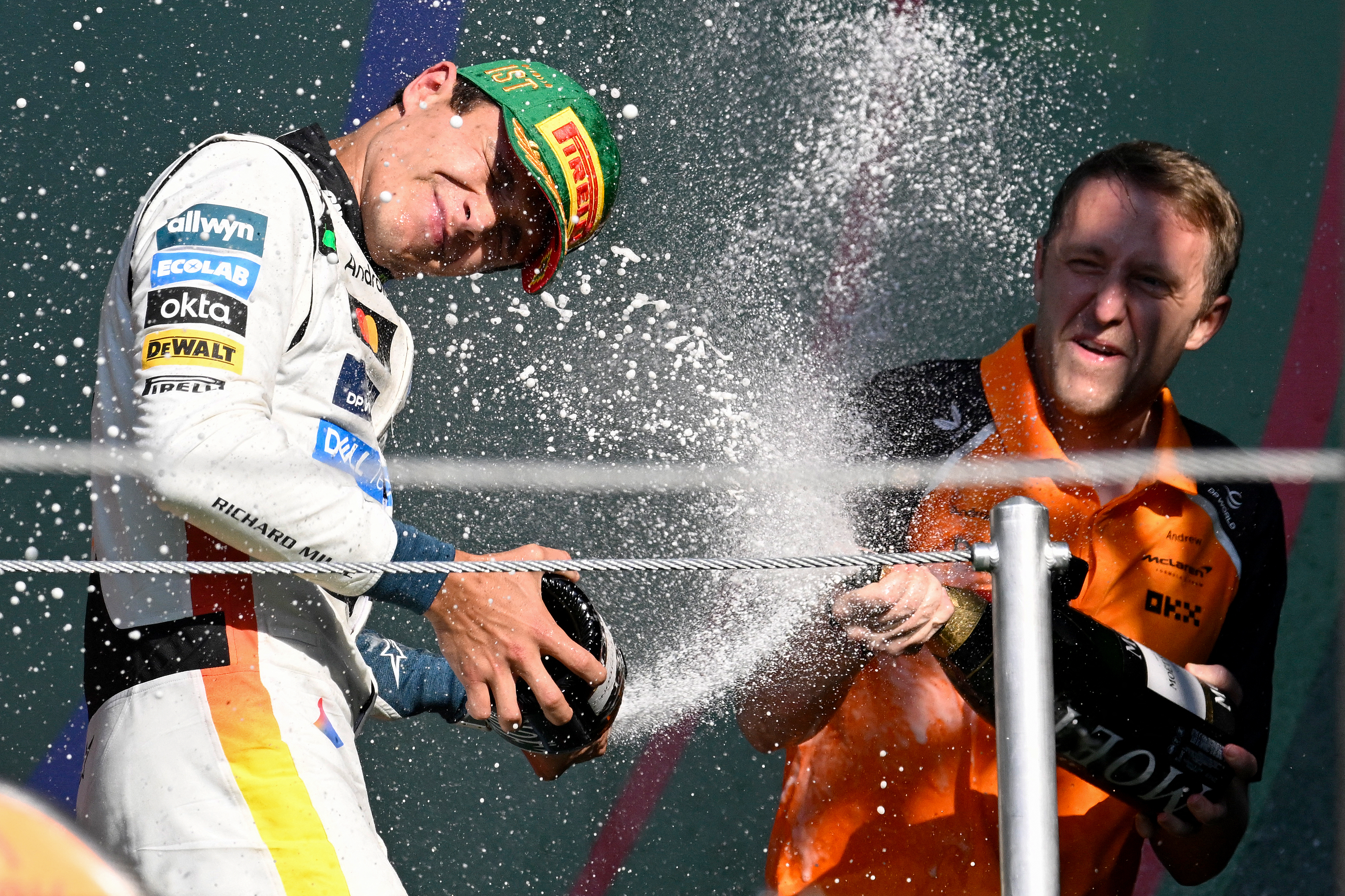 Lando Norris reacts.