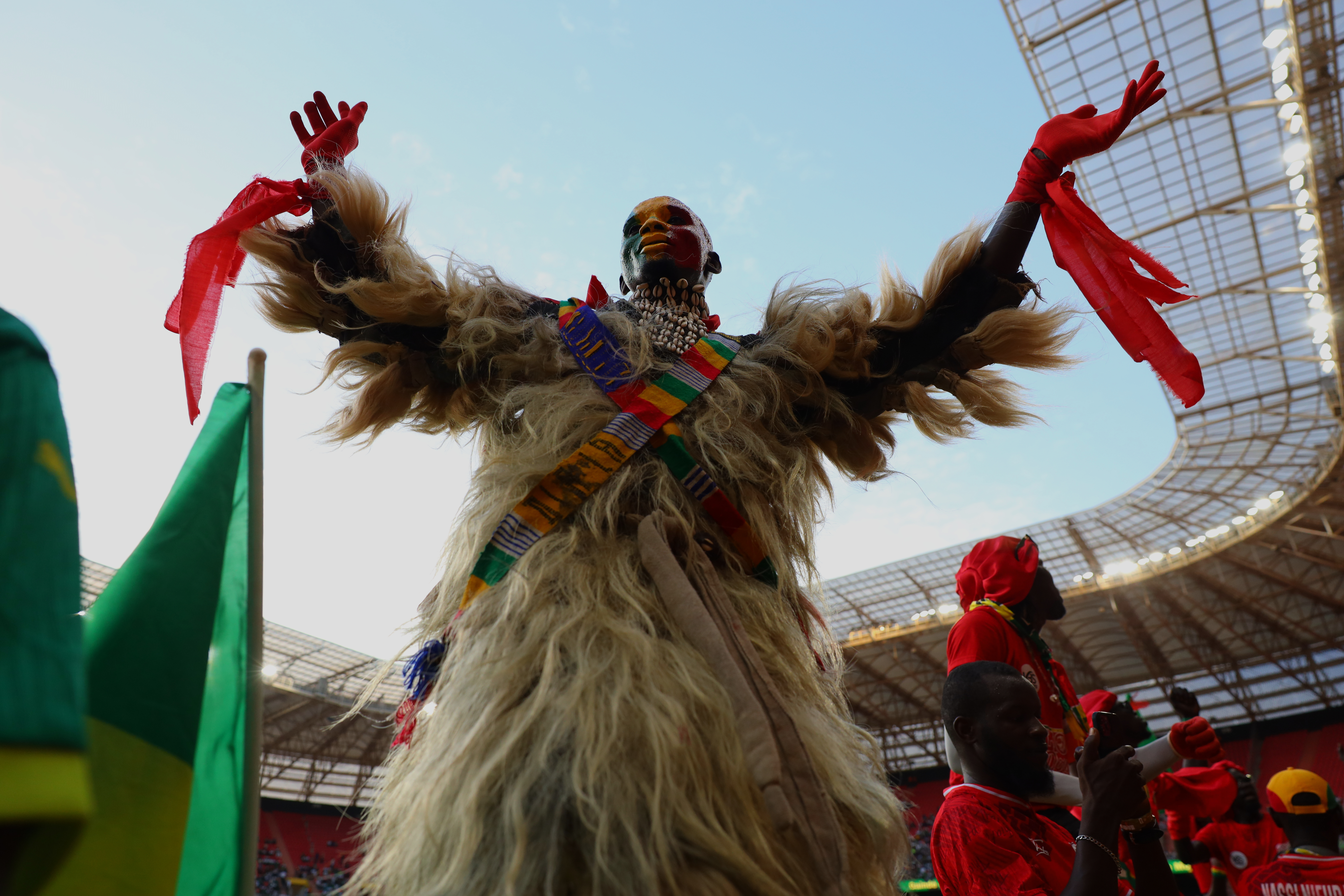 Senegal supporter cheers ahead of a World Cup Group B qualifying soccer match between Senegal and Mauritania