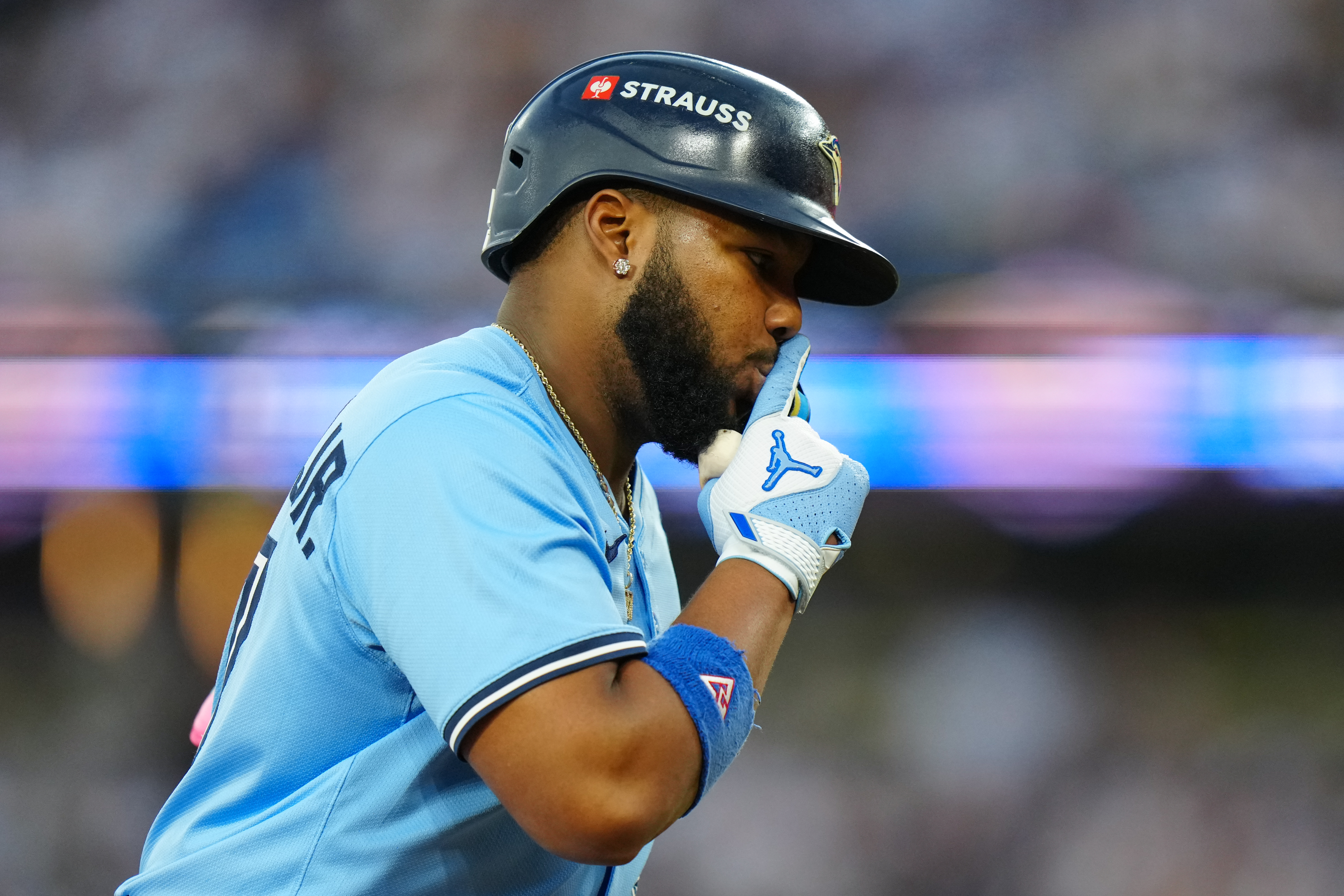 Vladimir Guerrero Jr. reacts.