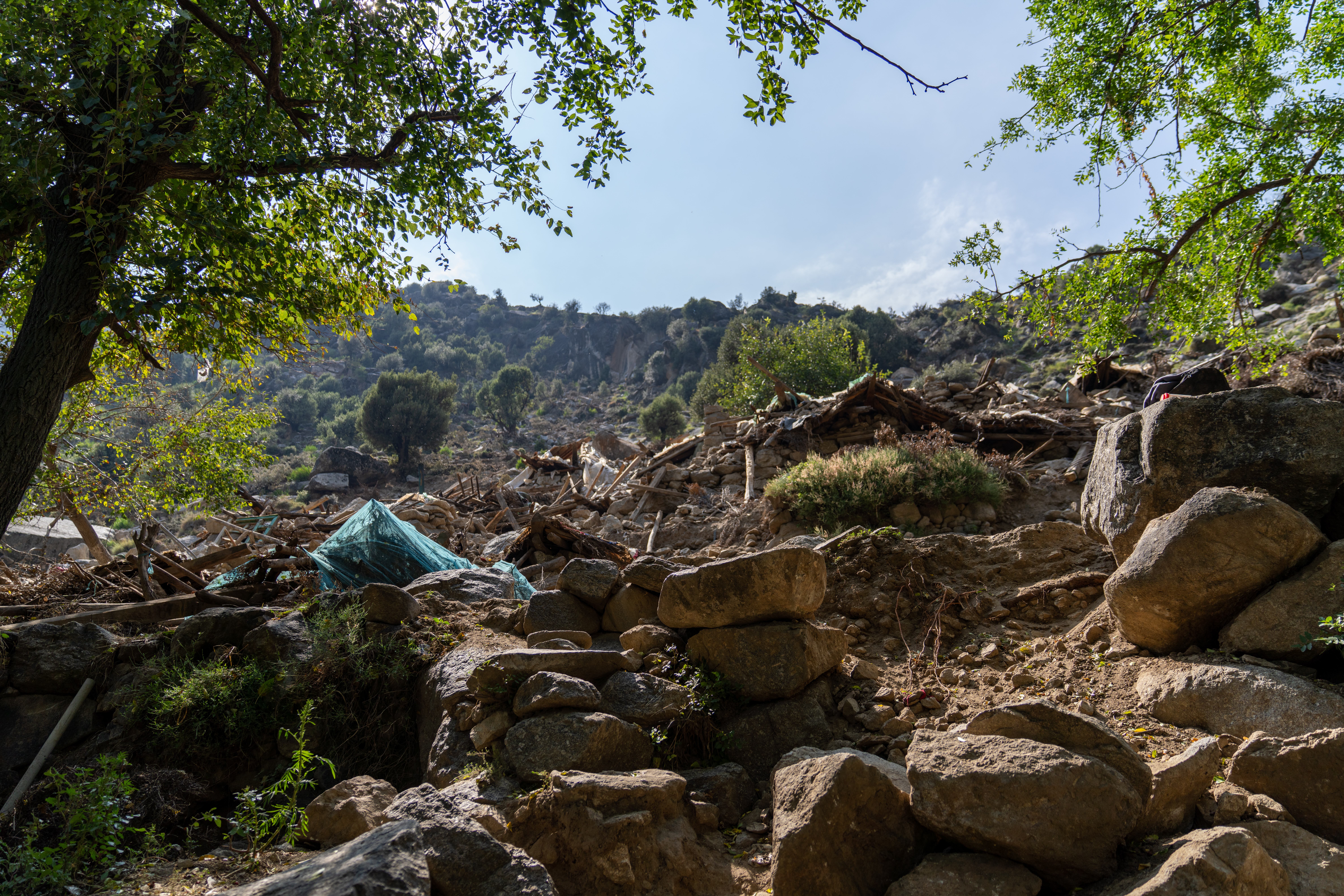 Destroyed homes in Aurak Dandila village [Sorin Furcoi/Al Jazeera]