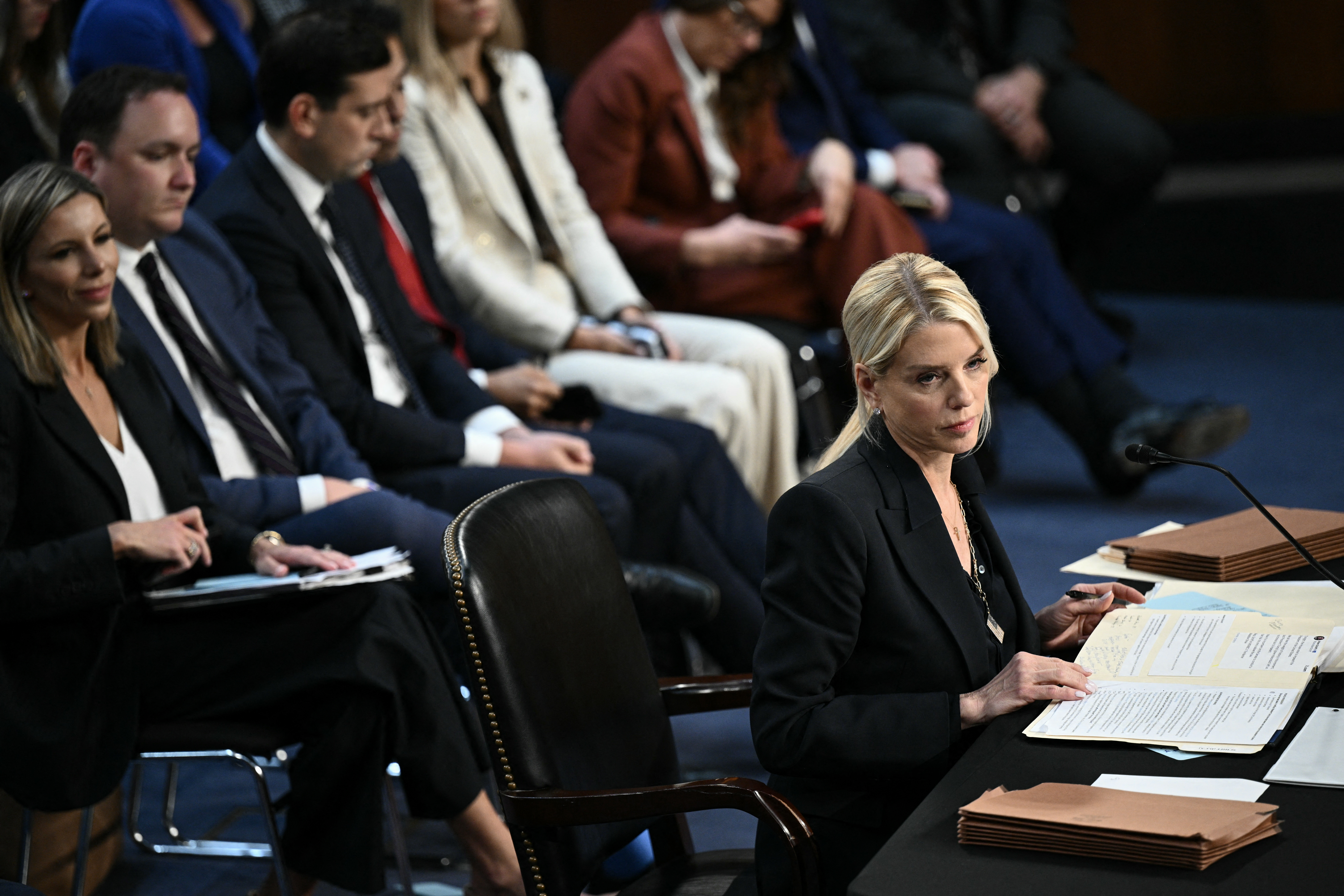 US Attorney General Pam Bondi testifies during a Senate Judiciary Committee hearing