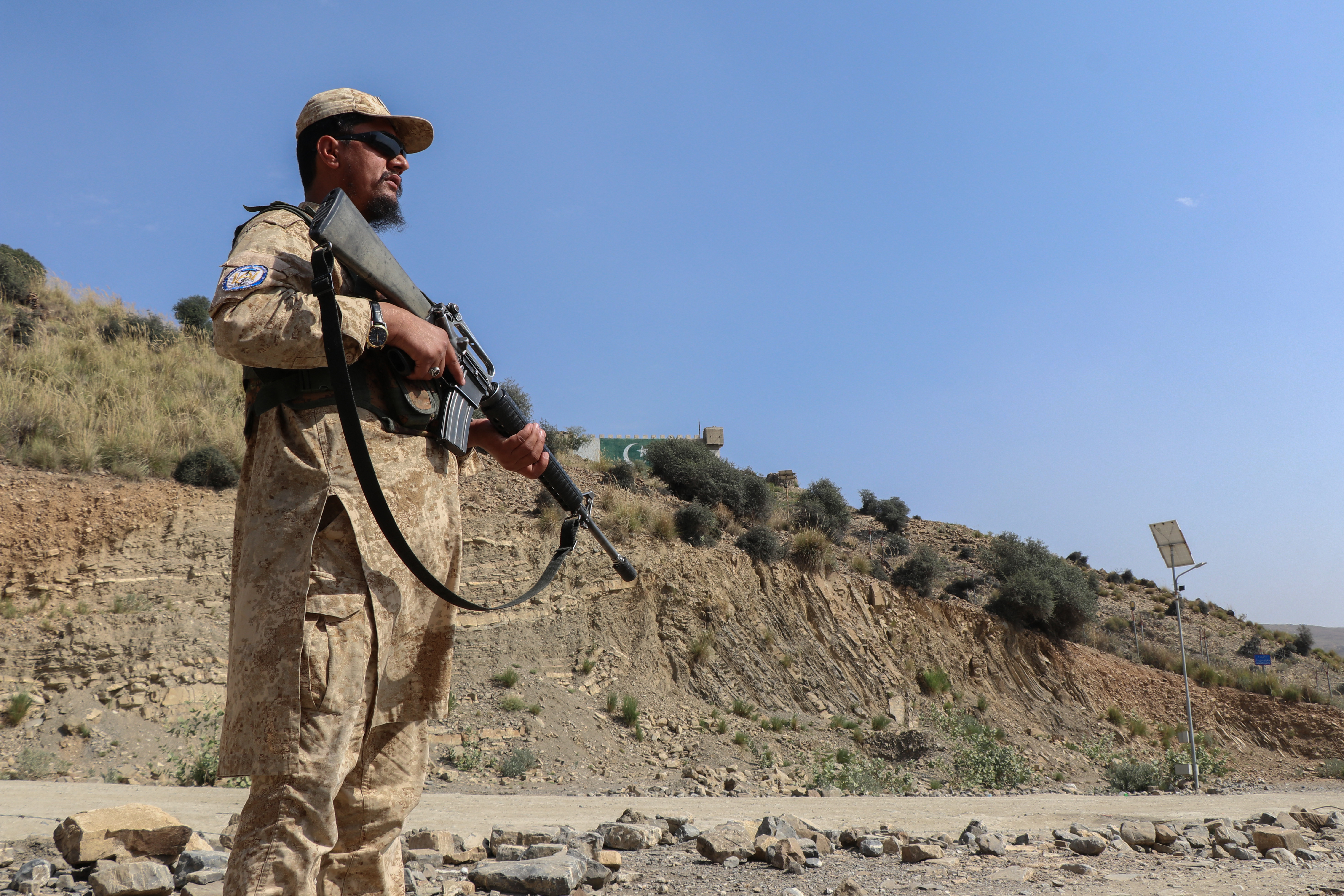 A Taliban security person