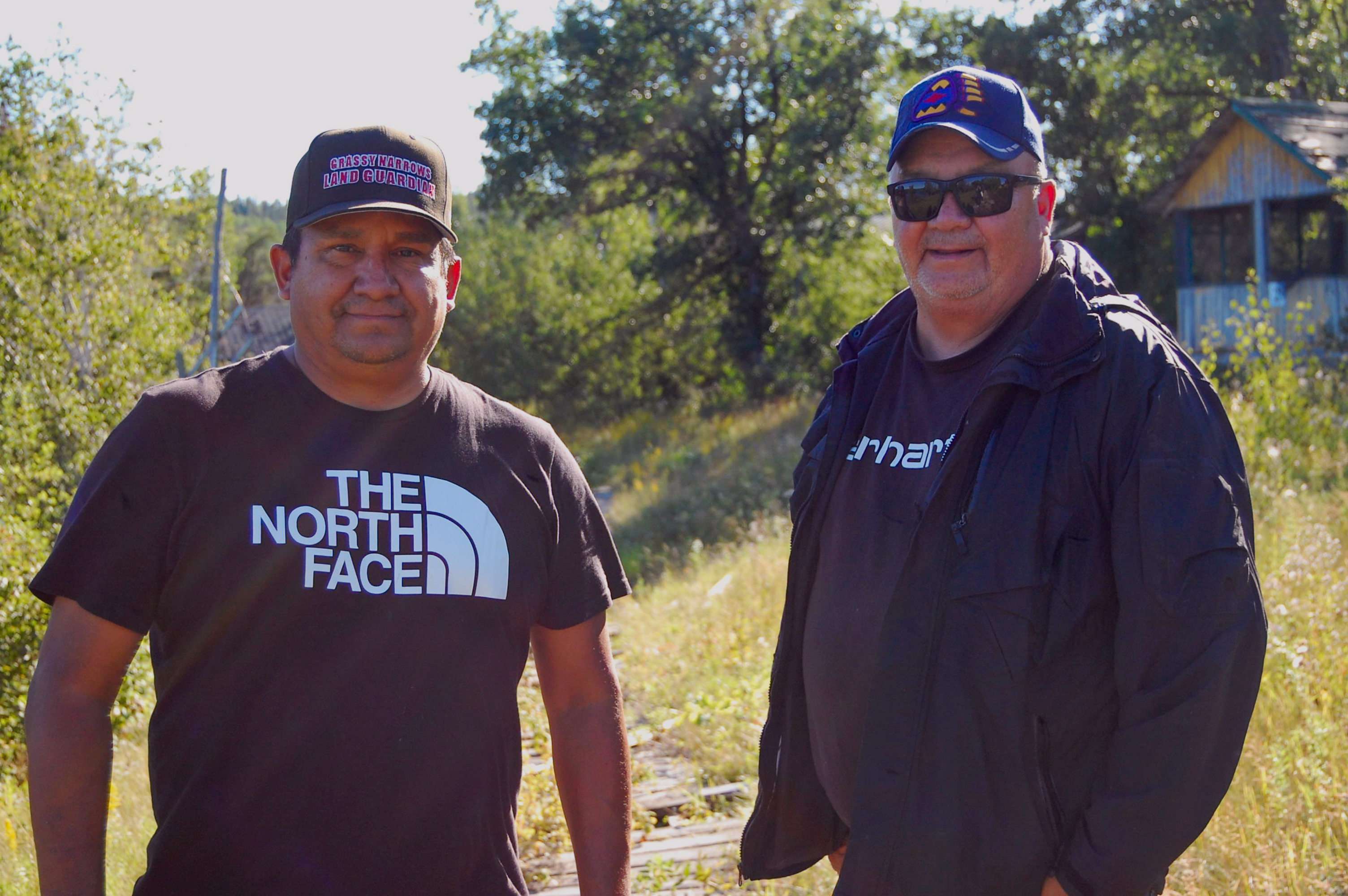 Mike (left) and JB Fobister at the former Grassy Lodge
