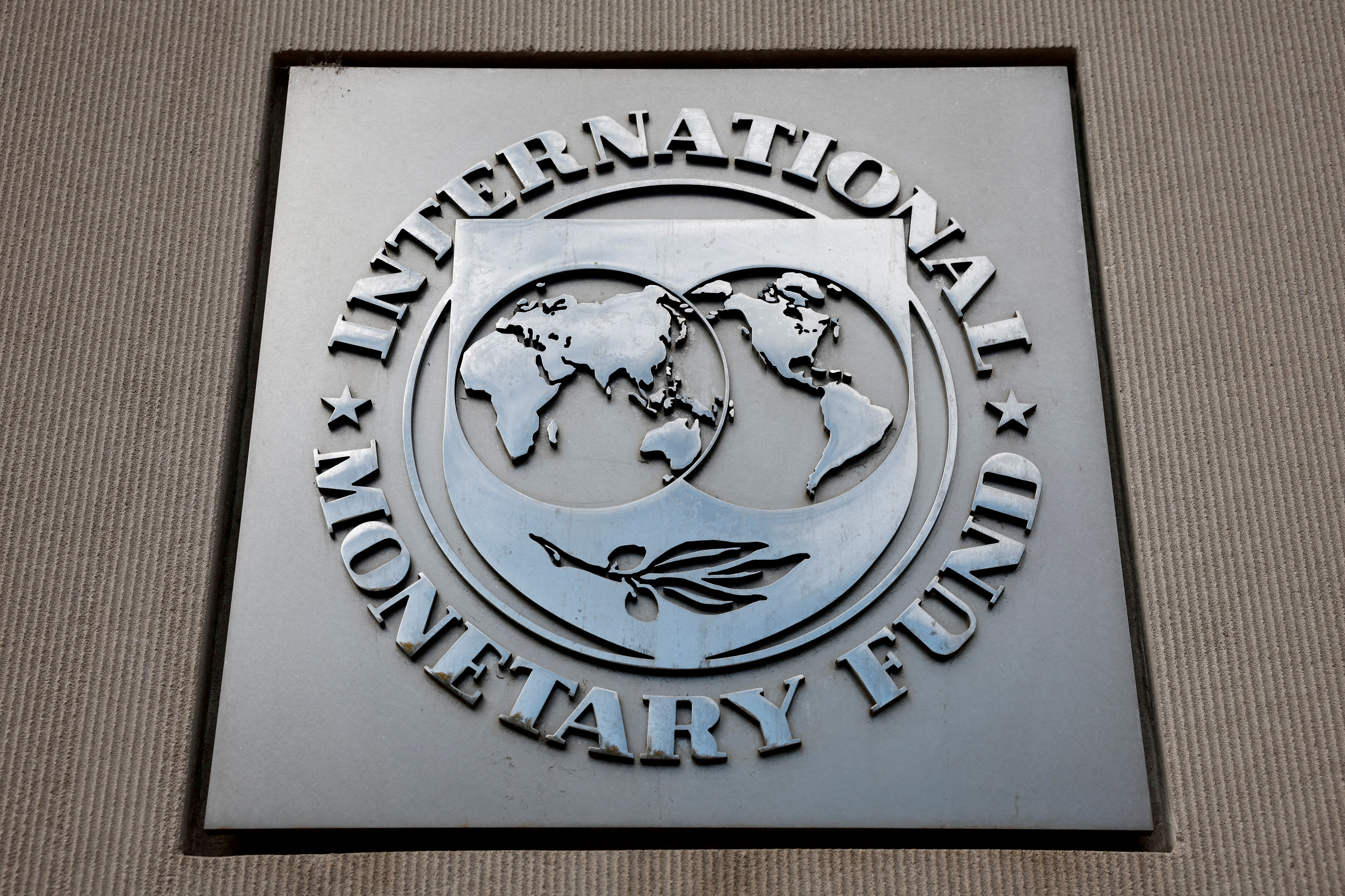 FILE PHOTO: A view of the International Monetary Fund (IMF) logo at its headquarters in Washington, D.C., U.S., November 24, 2024. REUTERS/Benoit Tessier/File Photo