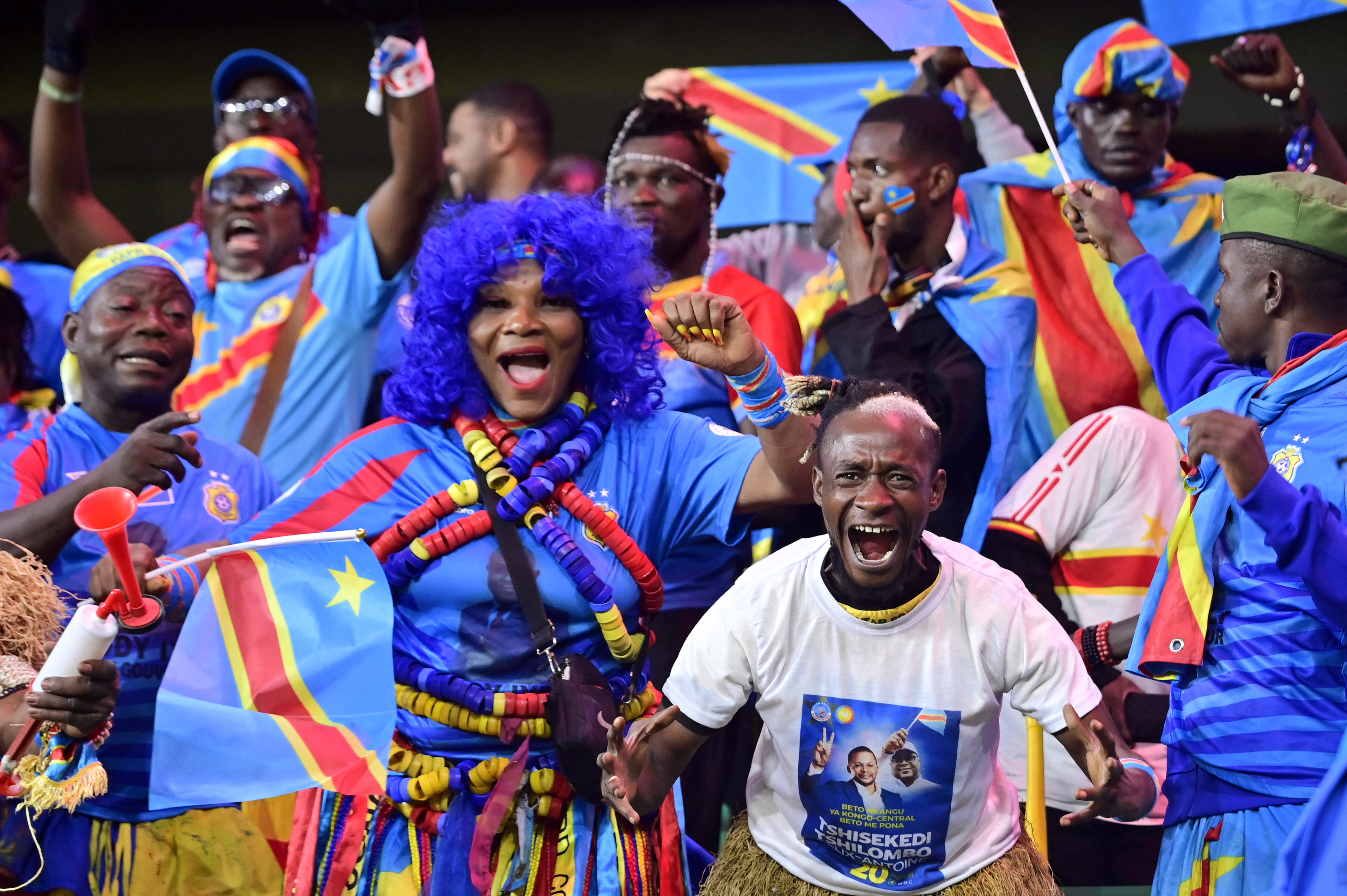 Soccer Football - FIFA World Cup - CAF Qualifiers - Playoffs - Final - Nigeria v Democratic Republic of Congo - Prince Moulay Hassan Stadium, Rabat, Morocco - November 16, 2025 Democratic Republic of Congo fans inside the stadium before the match REUTERS/Abdelmjid Rizkou