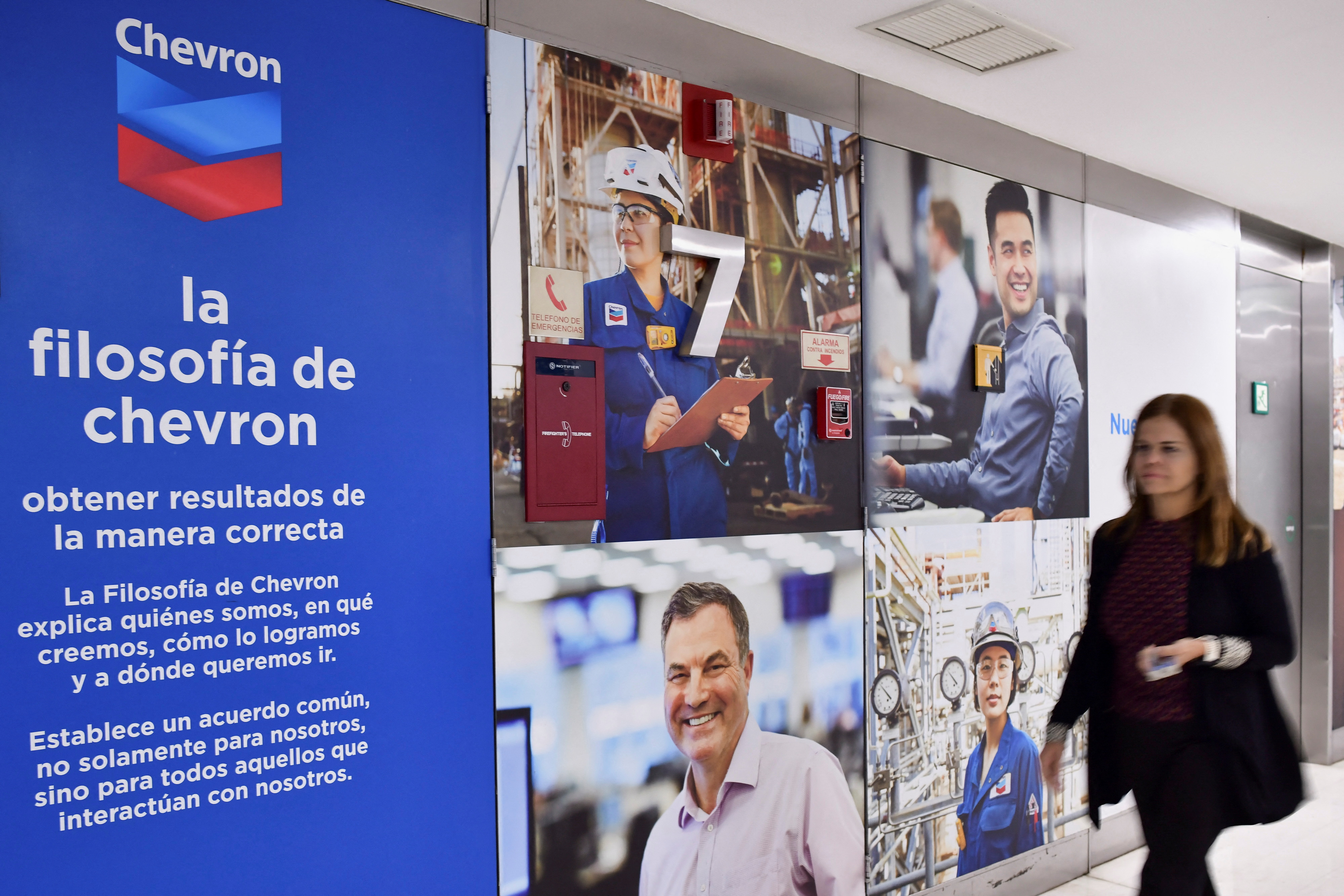 The US government granted a six-month licence allowing Chevron, whose Caracas office is shown here, to boost oil output in US-sanctioned Venezuela