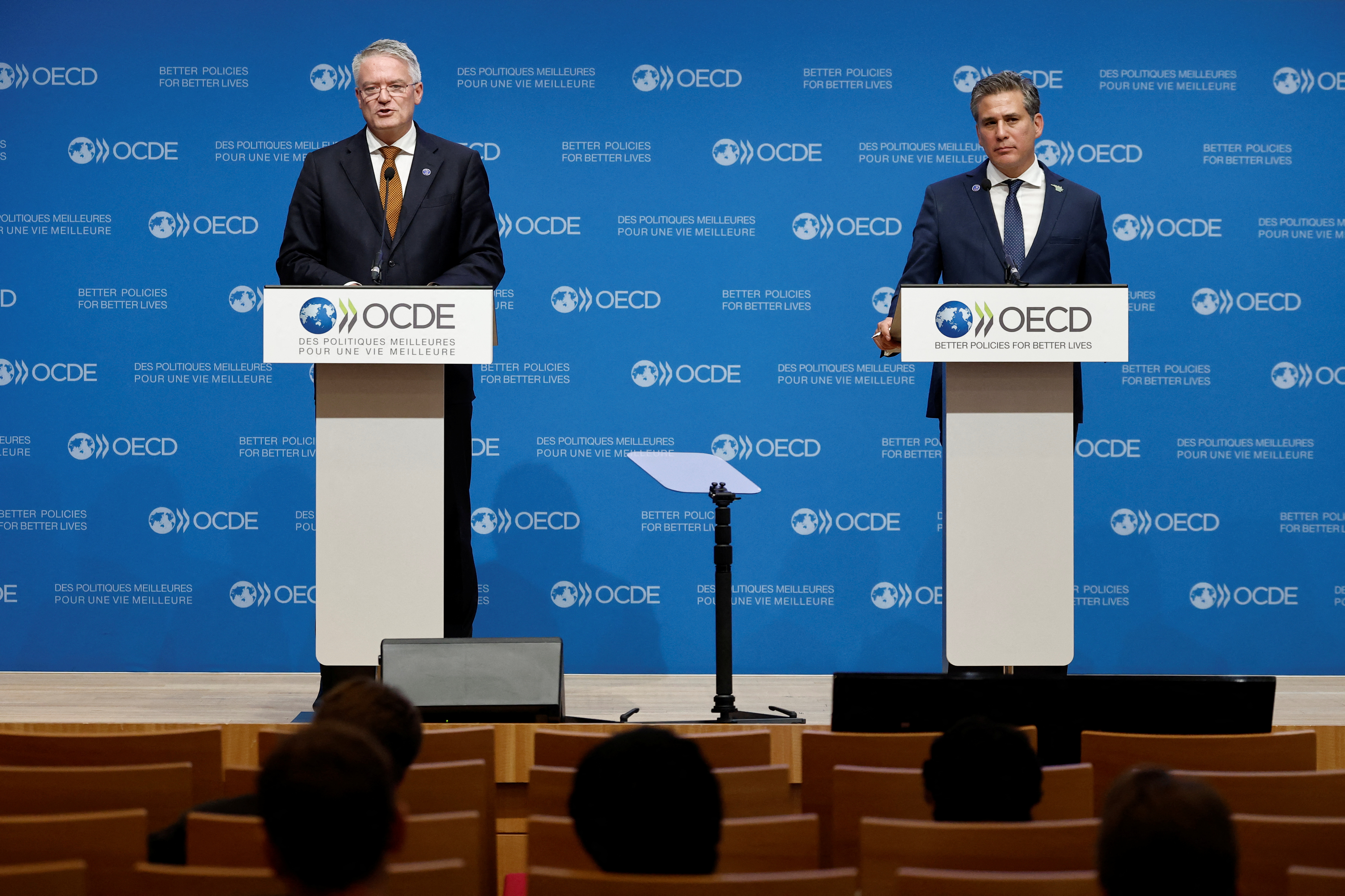 OECD says the global economy grew modestly by 3.2 percent [File:Benoit Tessier/Reuters]