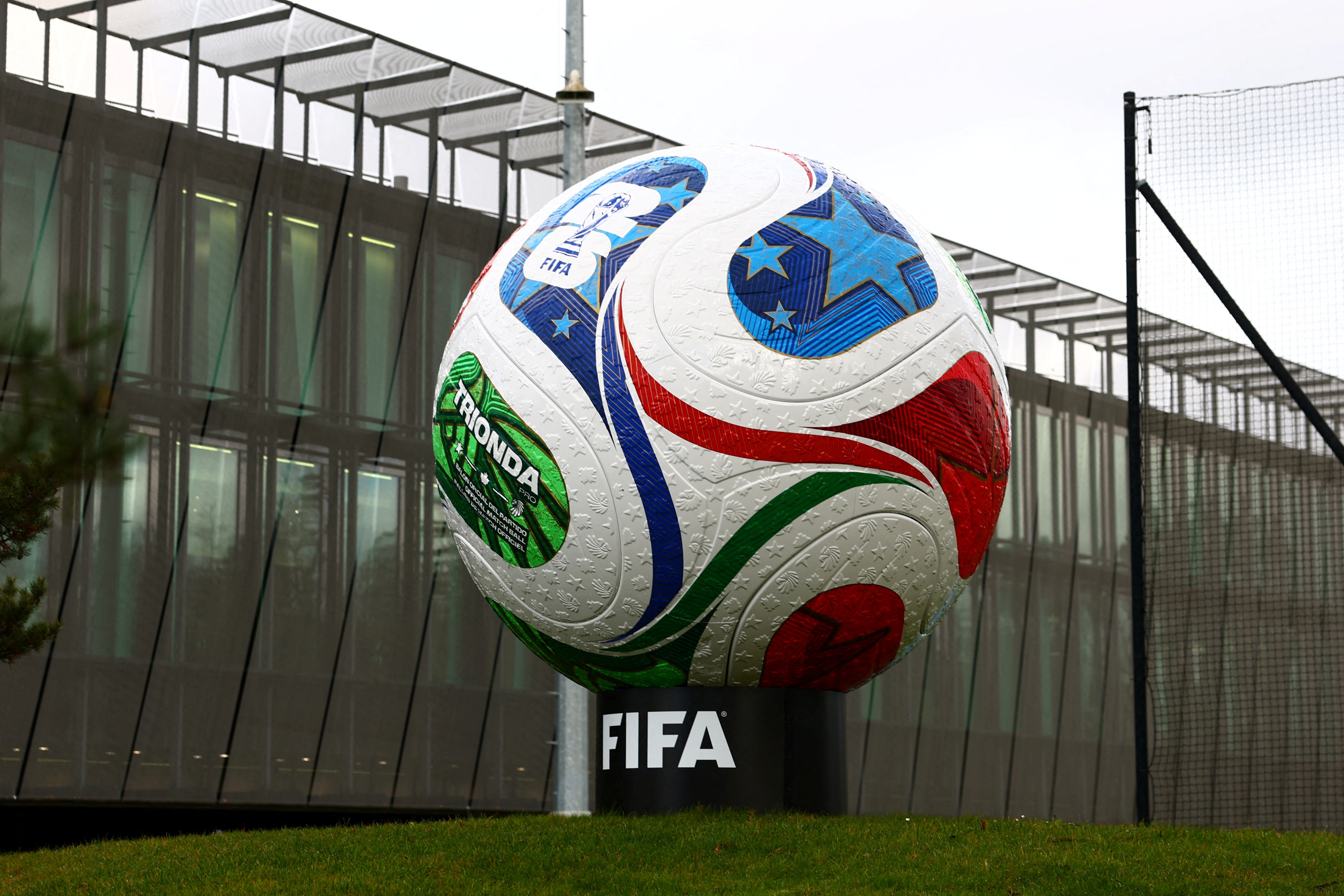 FIFA World Cup ball statue.