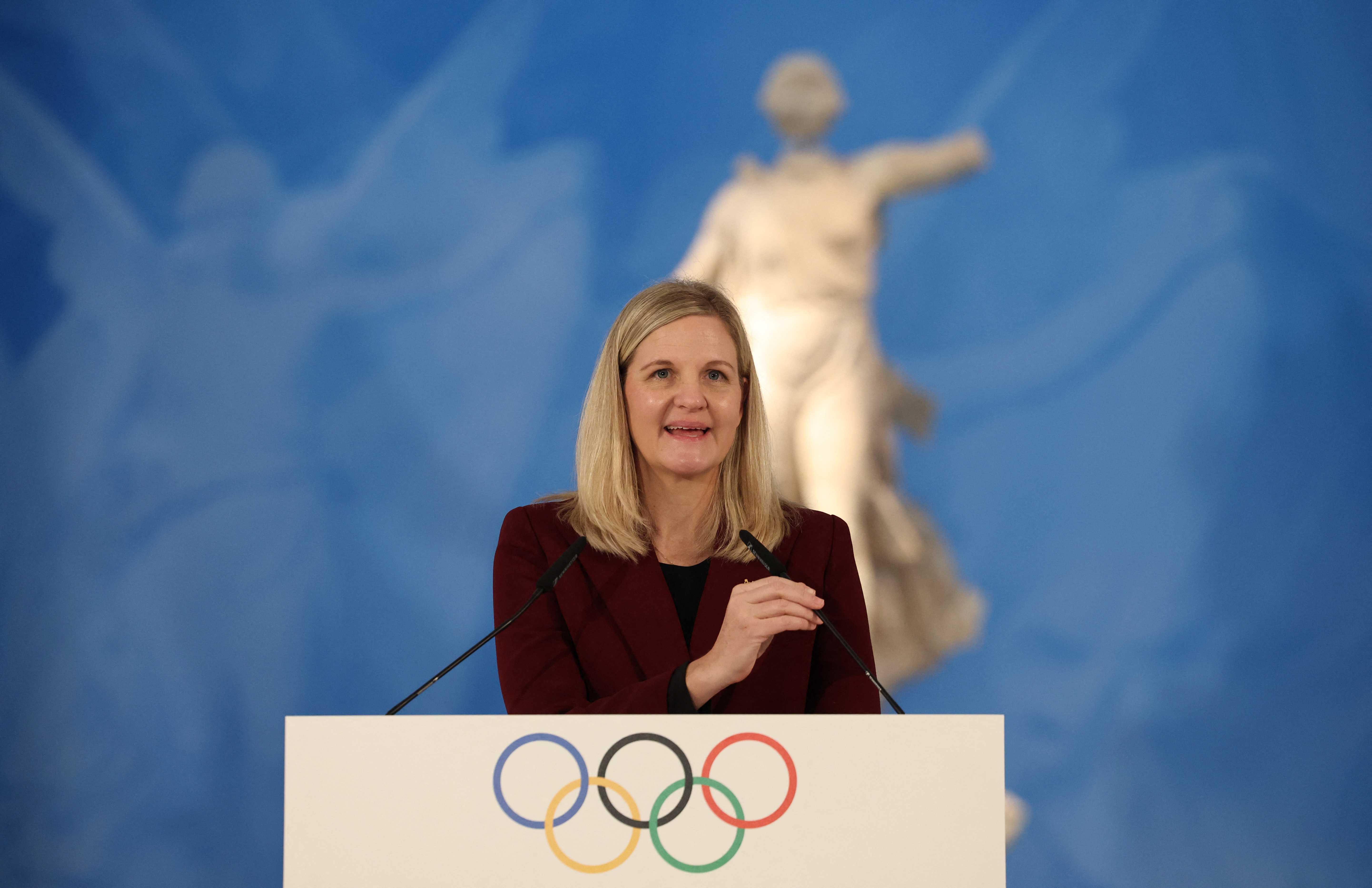 International Olympic Committee (IOC) president Kirsty Coventry