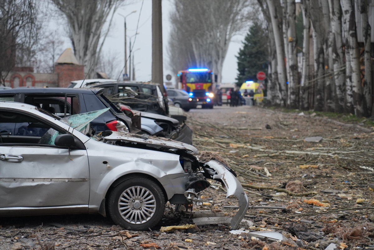 A view of the destruction after Russian forces struck residential neighborhoods with guided aerial bombs in Zaporizhzhia, Ukraine on December 08, 2025. A total of eleven civilians are known to have been injured, some of them in serious condition. The airstrike caused extensive destruction to residential infrastructure. At least five apartment buildings, vehicles, and civilian facilities have been damaged.Photojournalist:Zaporizhzhia Regional Military Adm