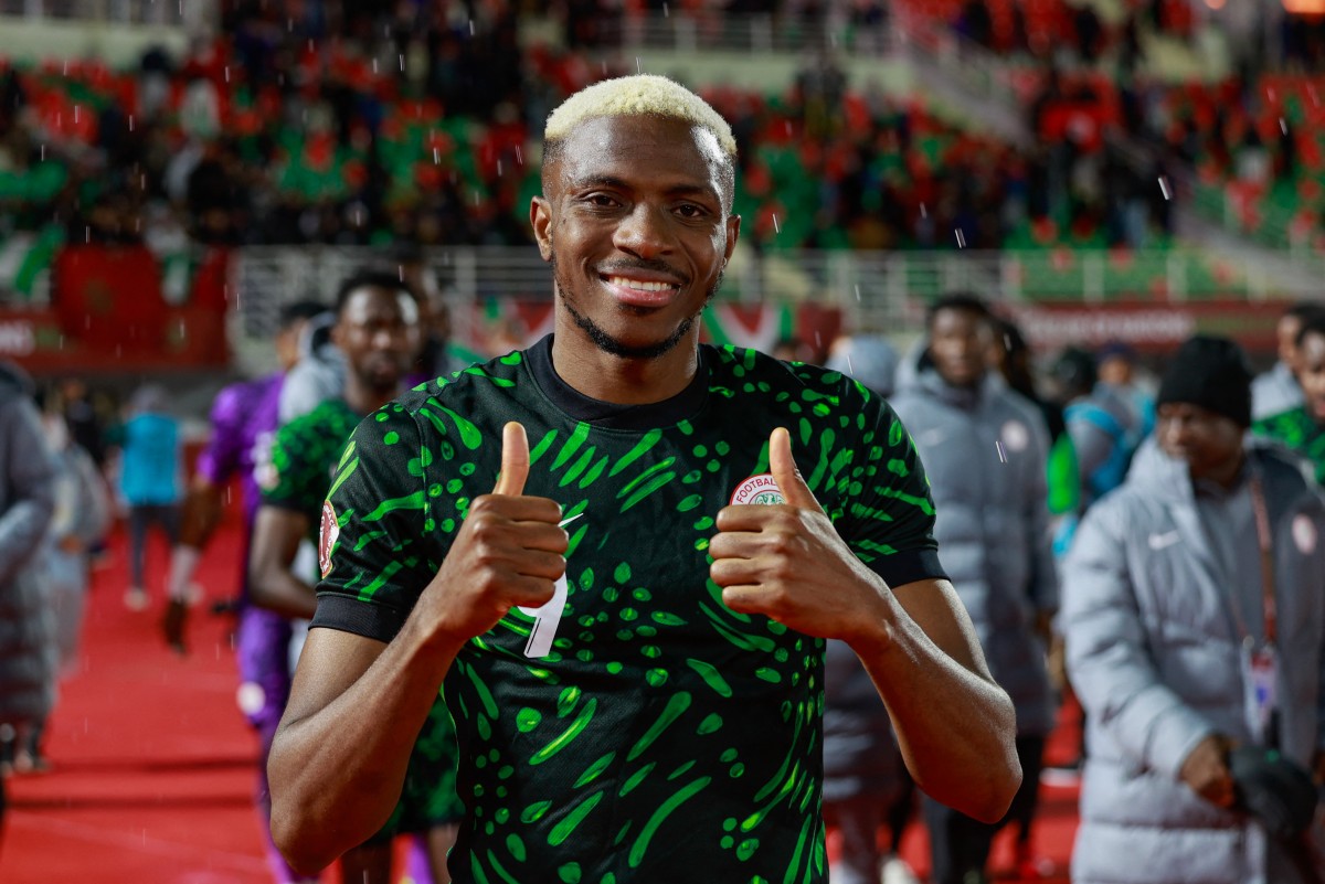 Nigeria's forward #09 Victor Osimhen celebrates