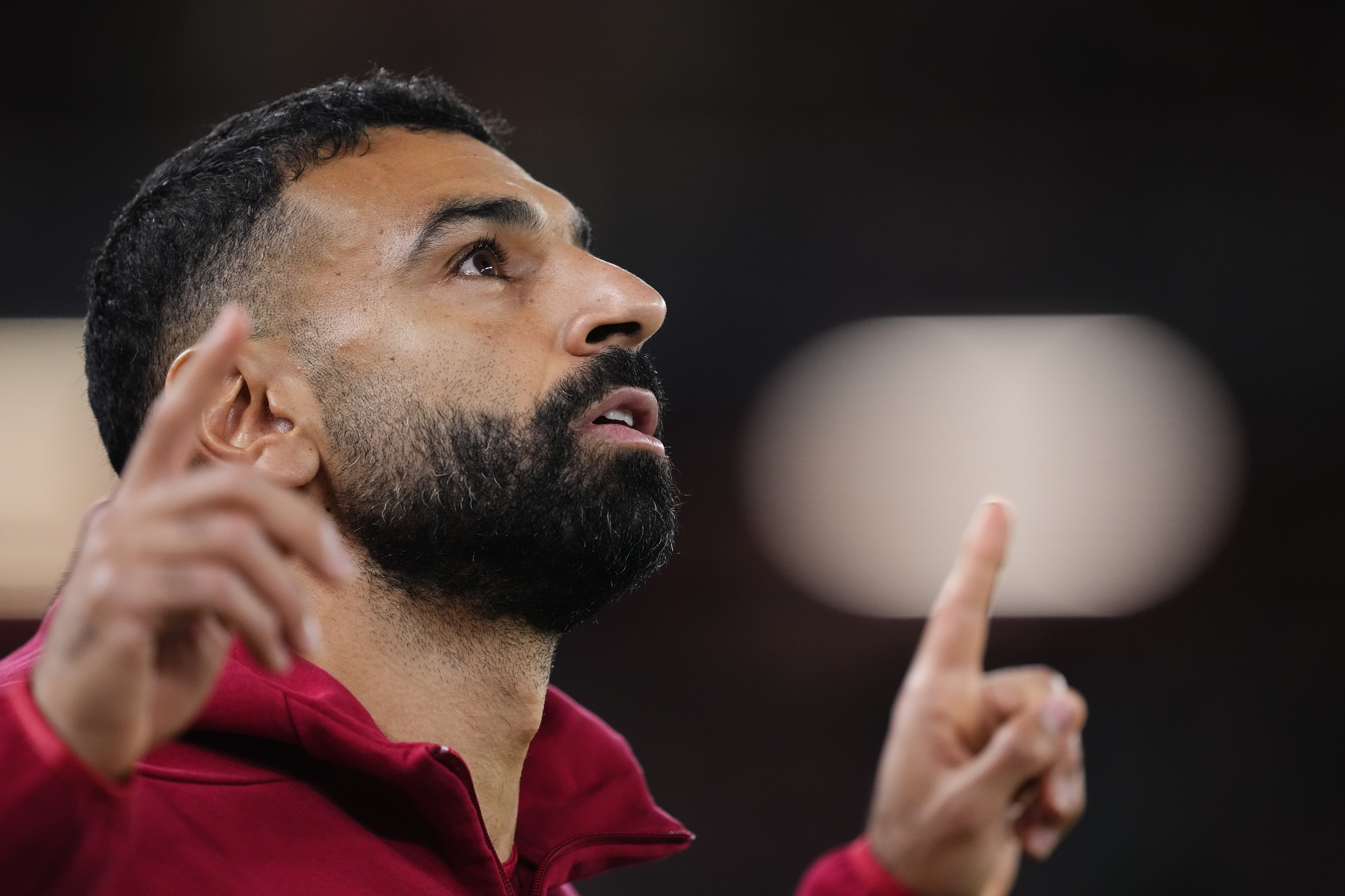 Mohamed Salah reacts.